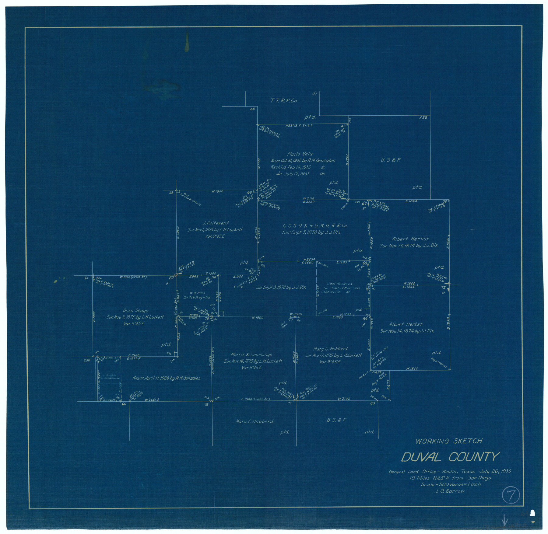 68720, Duval County Working Sketch 7, General Map Collection