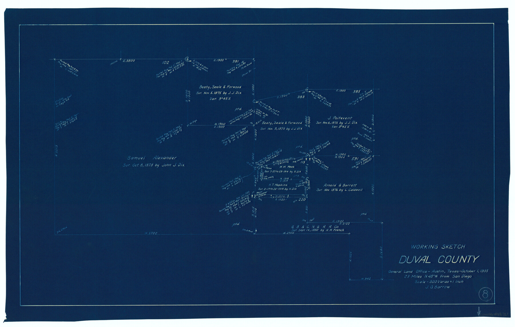 68721, Duval County Working Sketch 8, General Map Collection