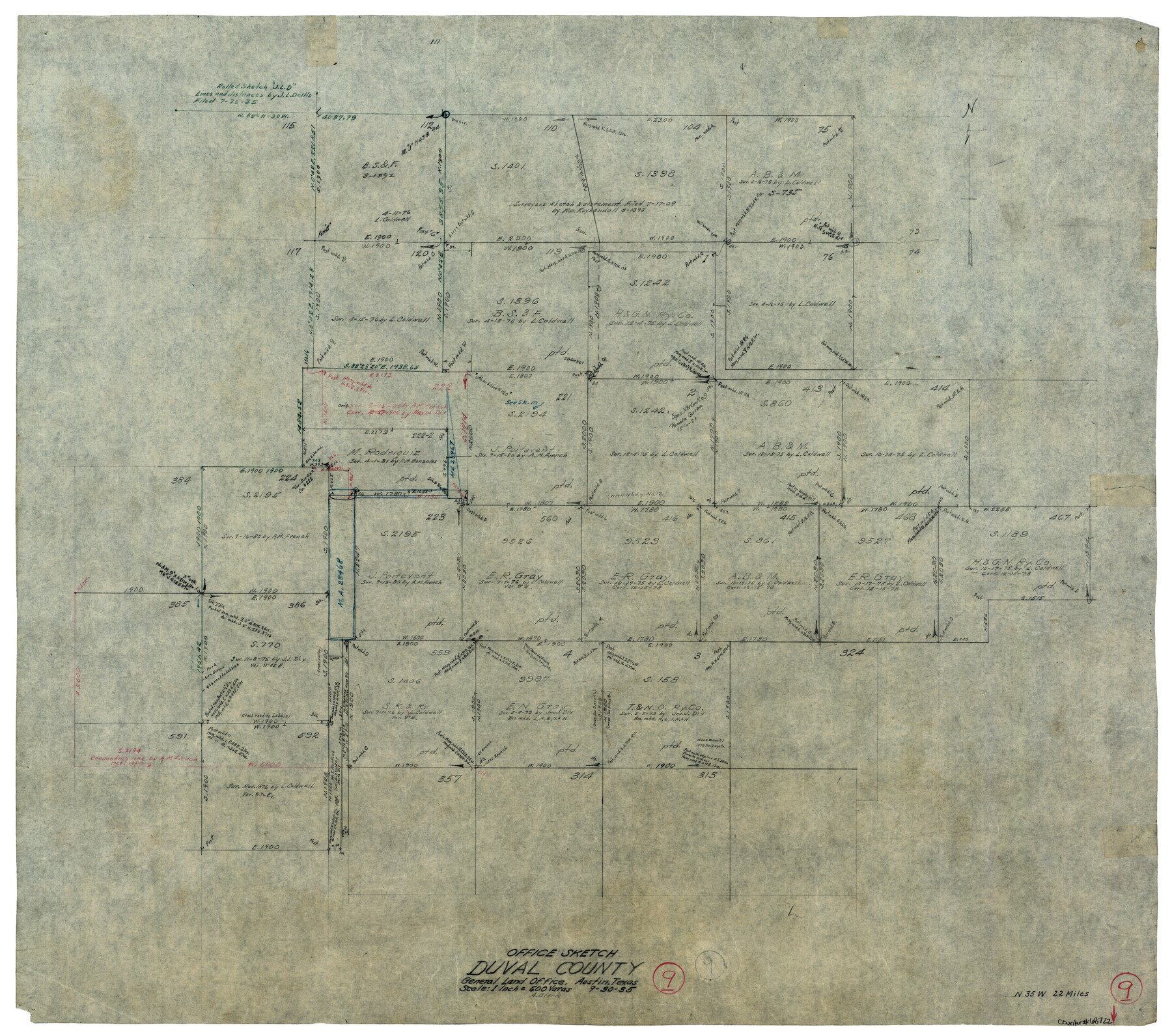 68722, Duval County Working Sketch 9, General Map Collection
