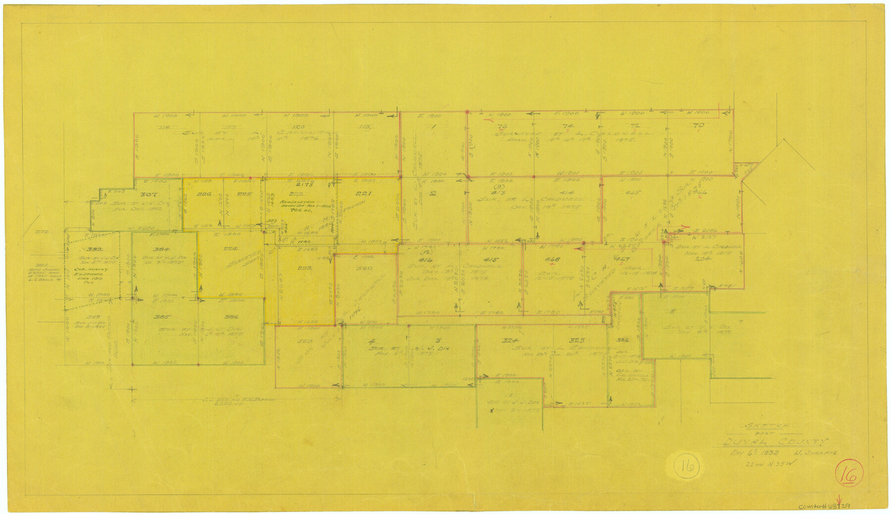 68729, Duval County Working Sketch 16, General Map Collection