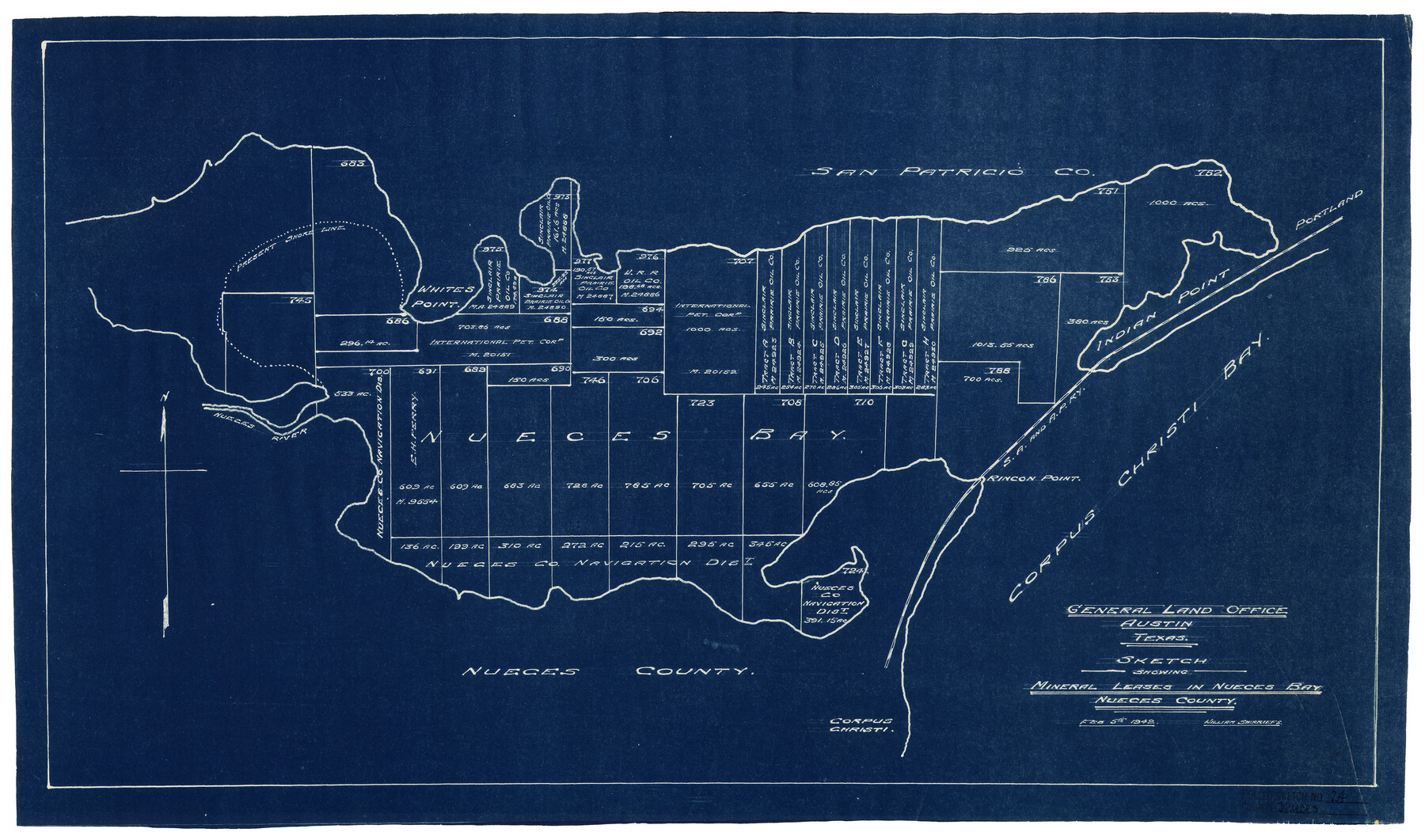 6873, Nueces County Rolled Sketch 24, General Map Collection
