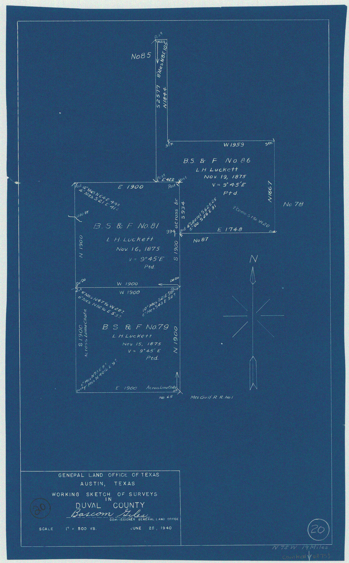 68733, Duval County Working Sketch 20, General Map Collection