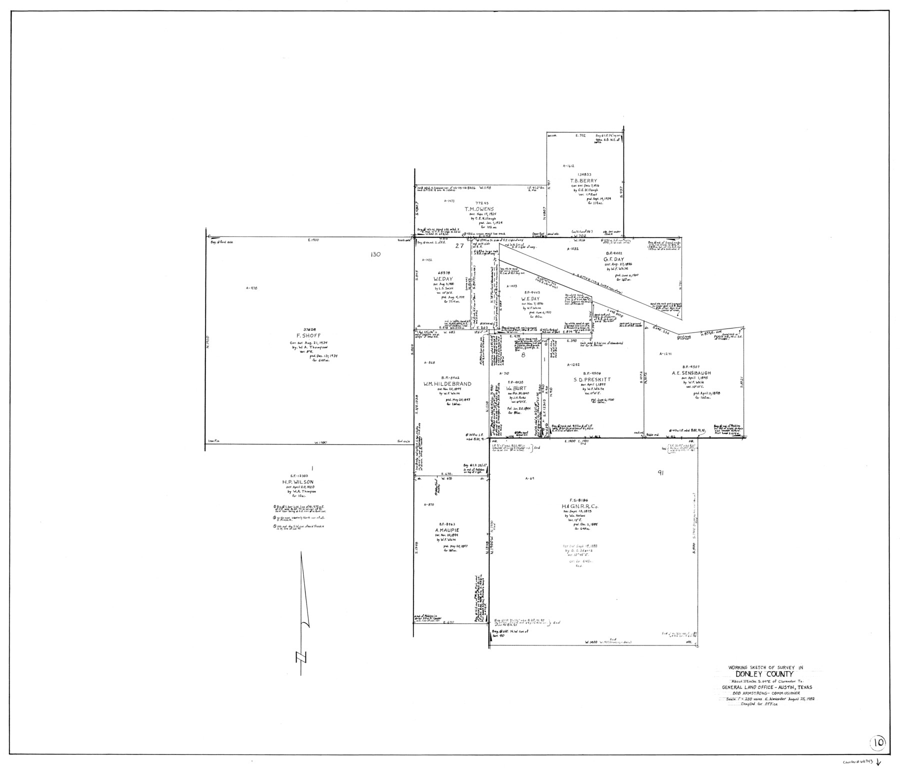 68743, Donley County Working Sketch 10, General Map Collection