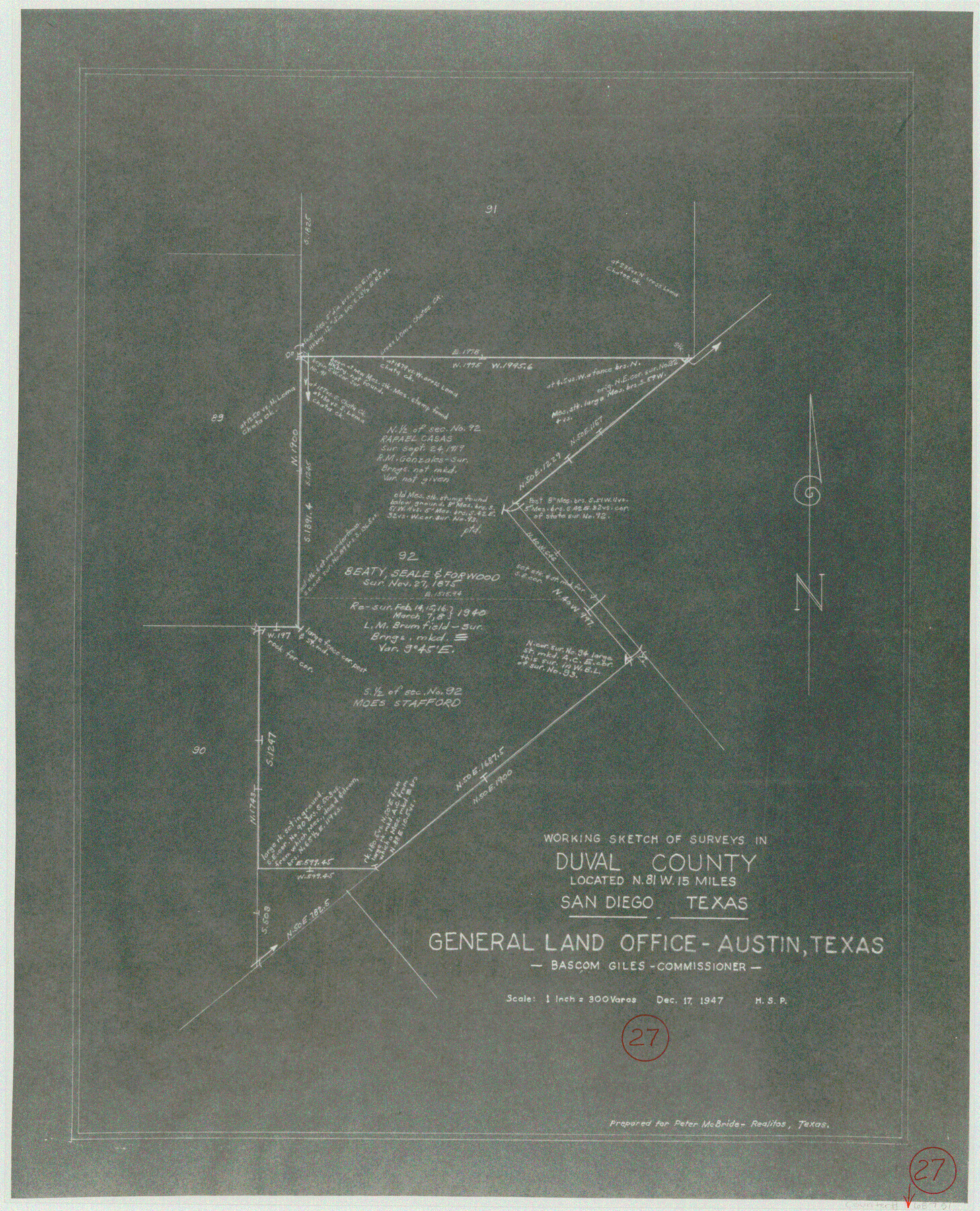 68751, Duval County Working Sketch 27, General Map Collection