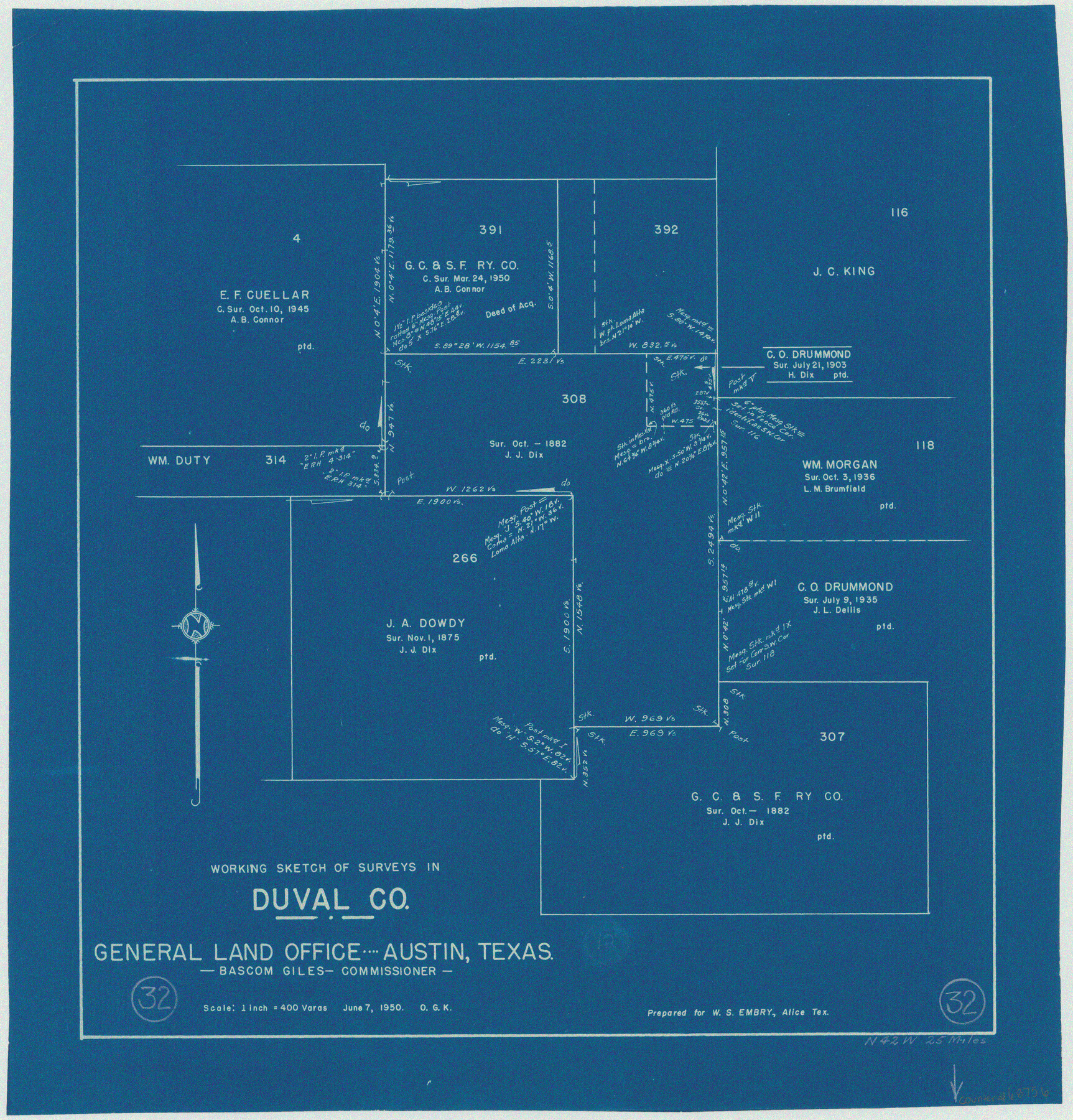 68756, Duval County Working Sketch 32, General Map Collection