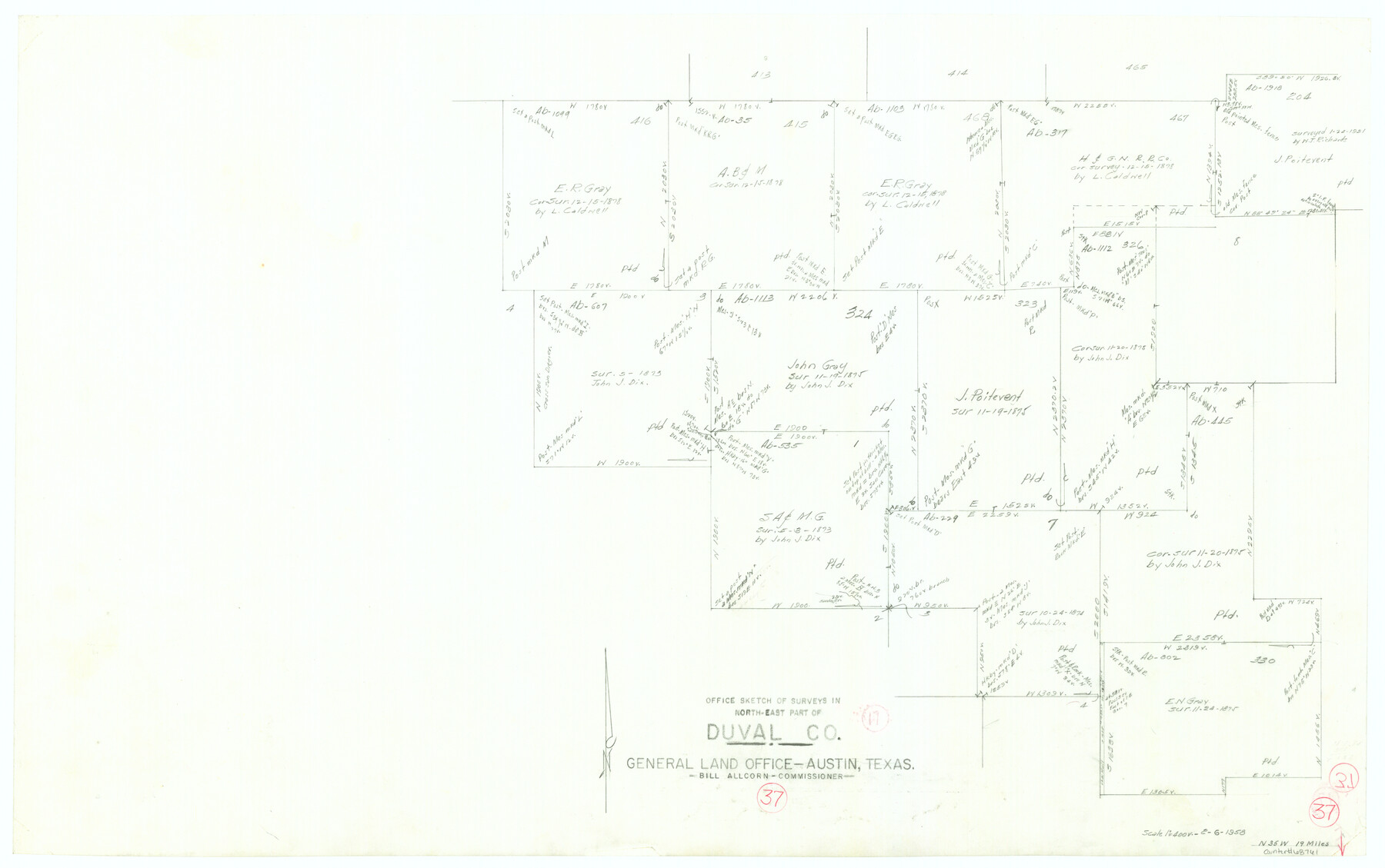 68761, Duval County Working Sketch 37, General Map Collection