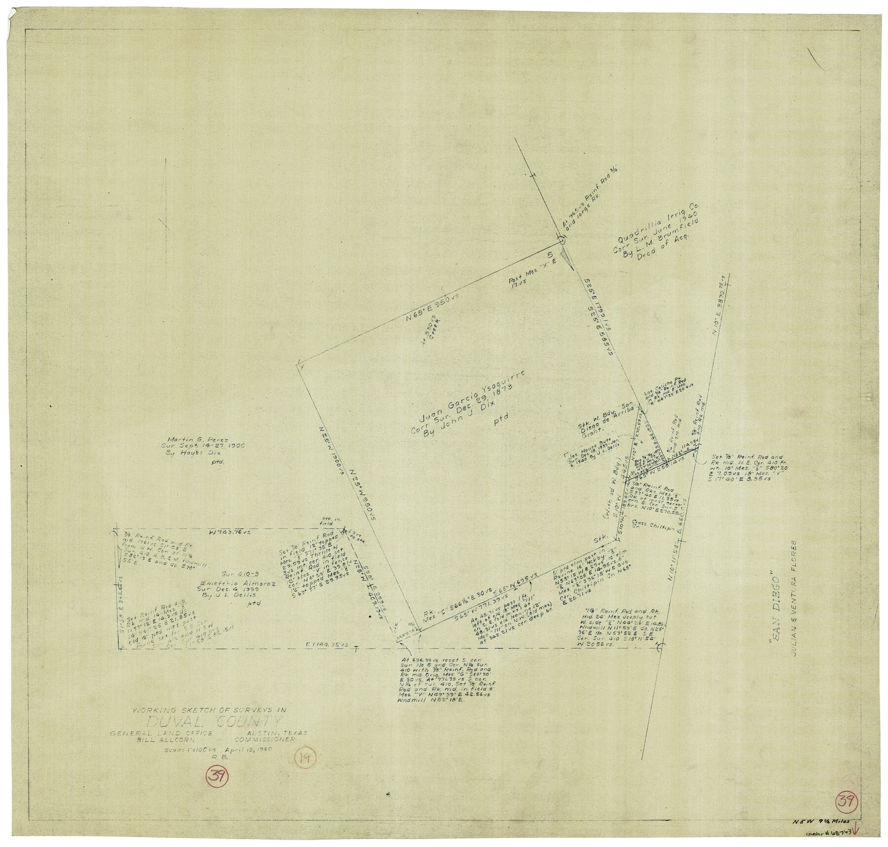 68763, Duval County Working Sketch 39, General Map Collection
