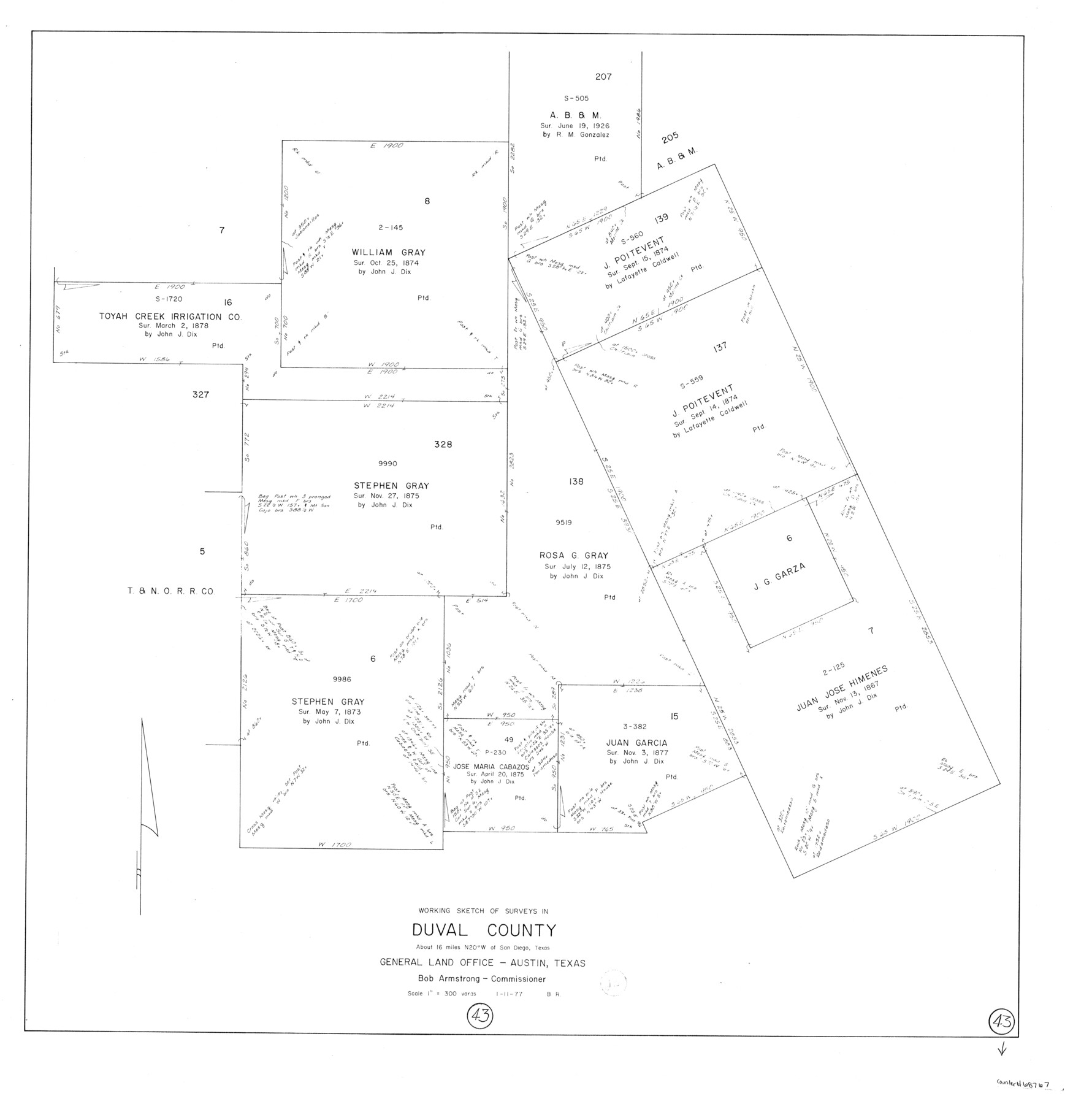 68767, Duval County Working Sketch 43, General Map Collection