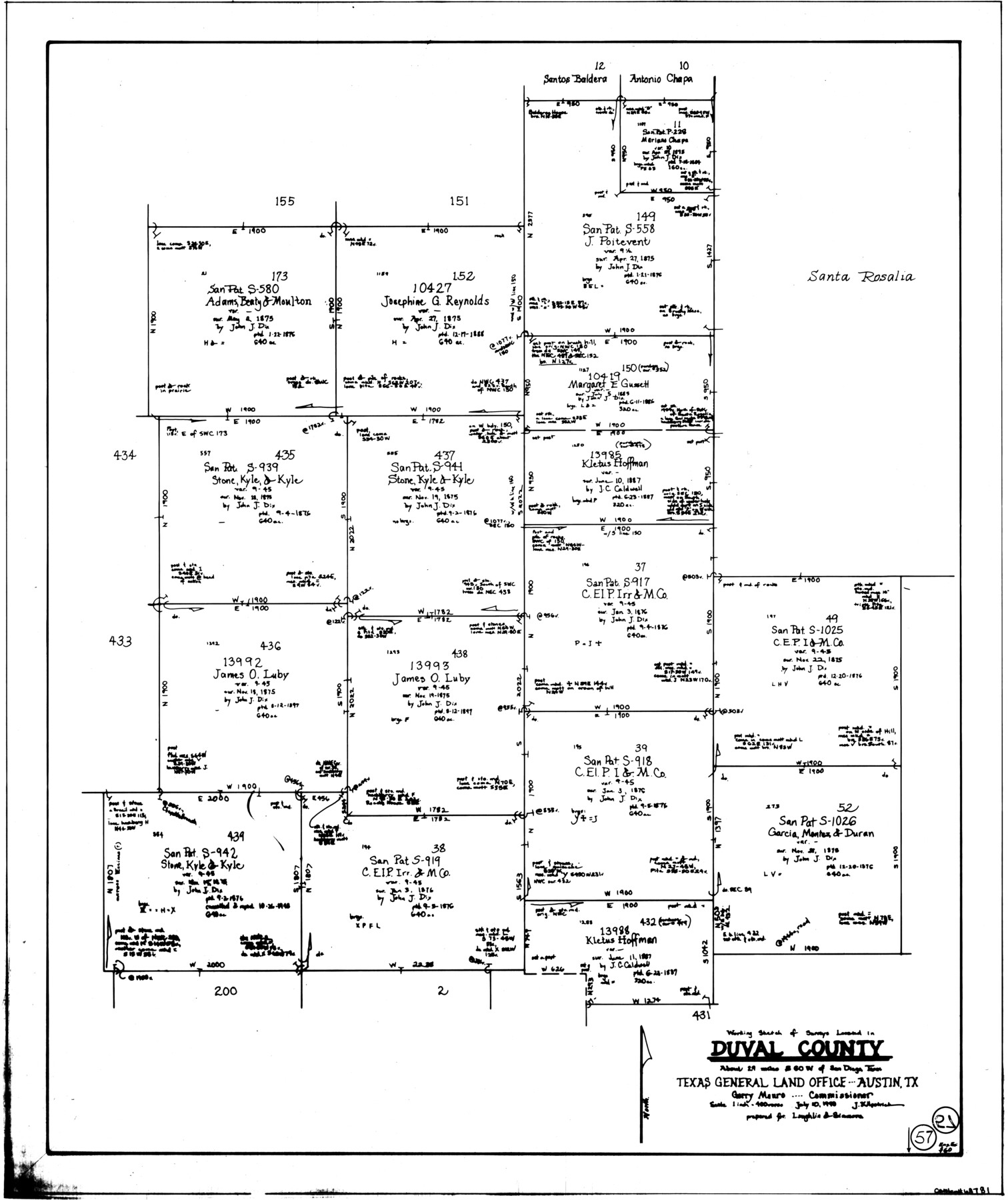 68781, Duval County Working Sketch 57, General Map Collection