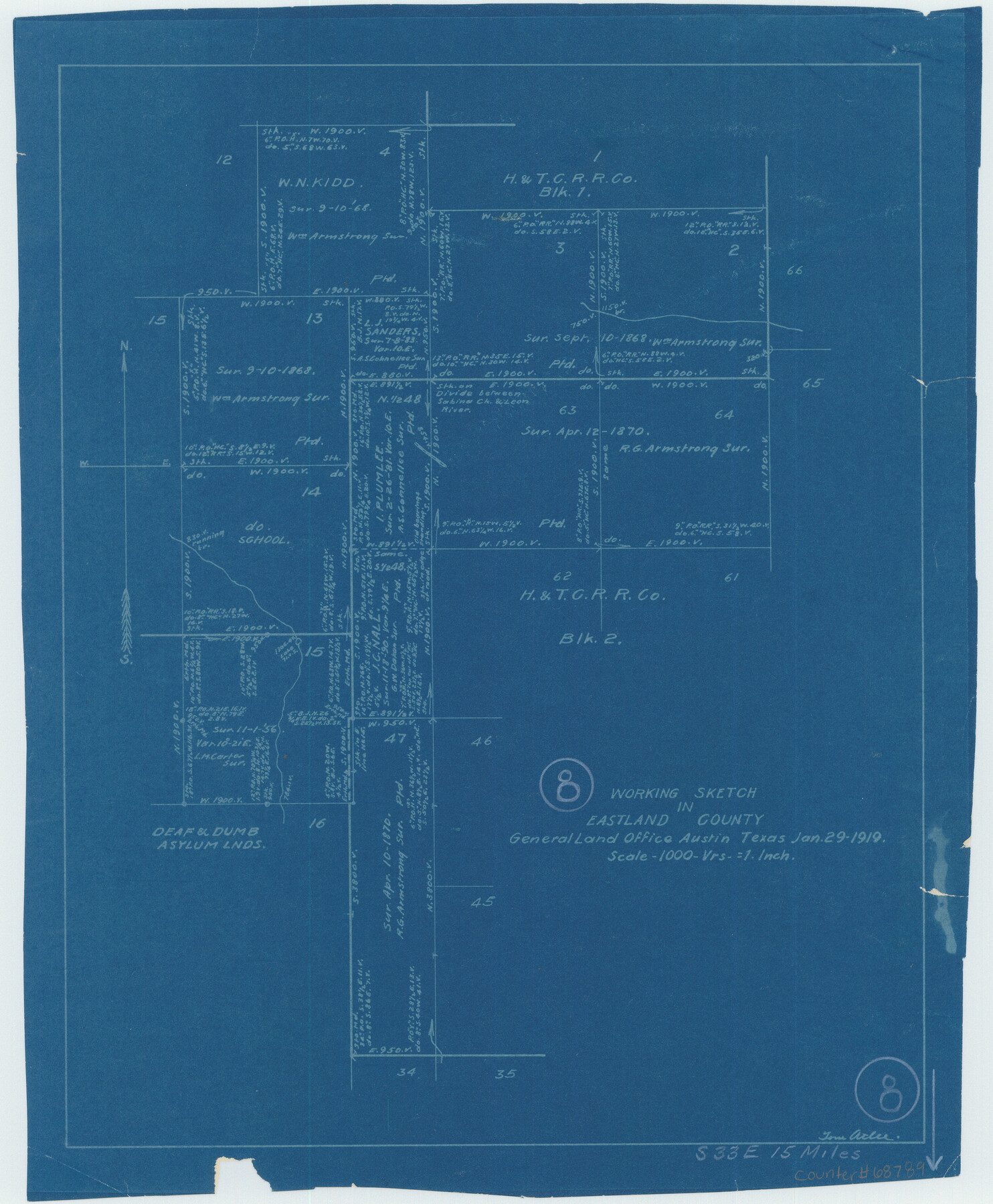 68789, Eastland County Working Sketch 8, General Map Collection