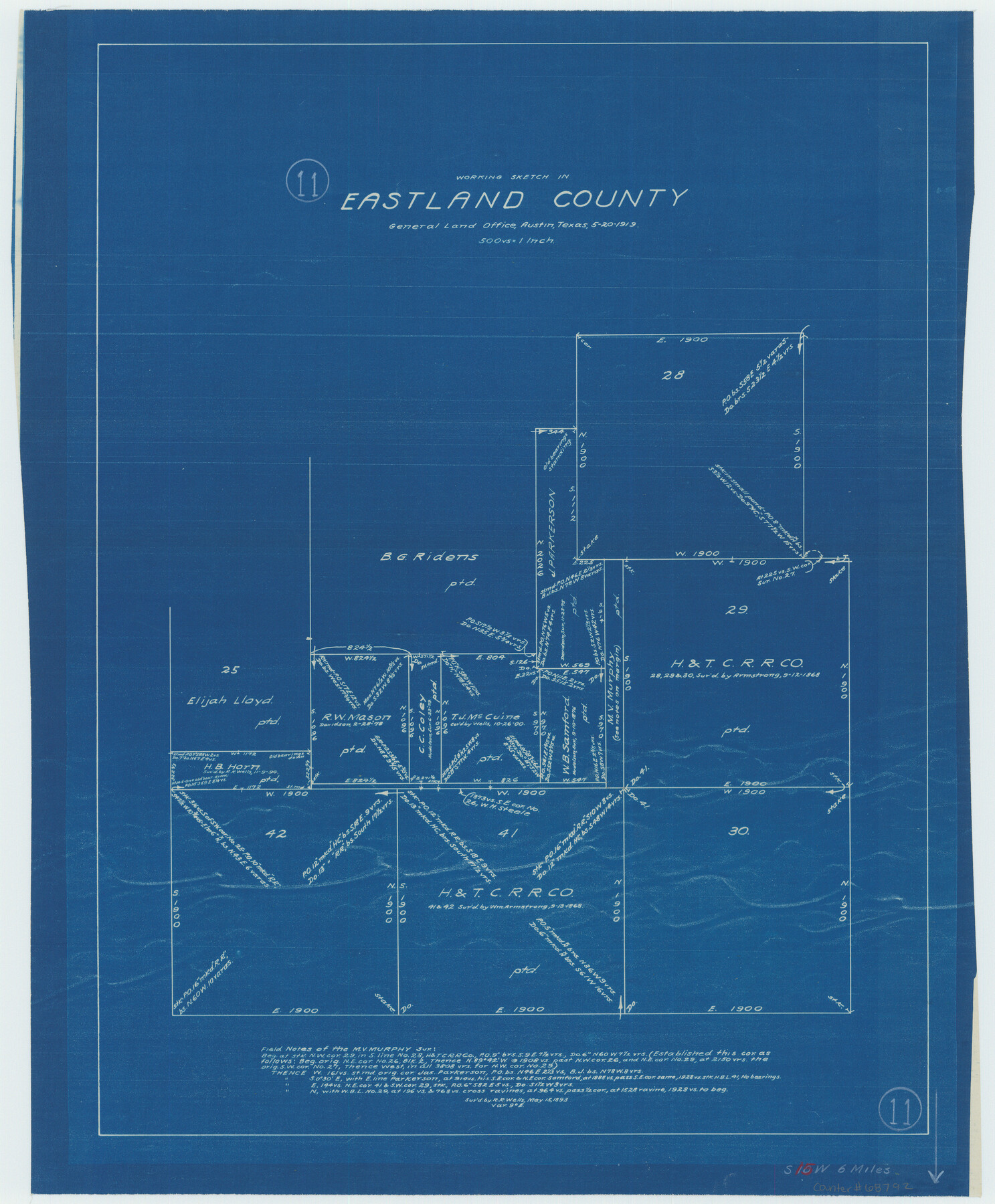 68792, Eastland County Working Sketch 11, General Map Collection