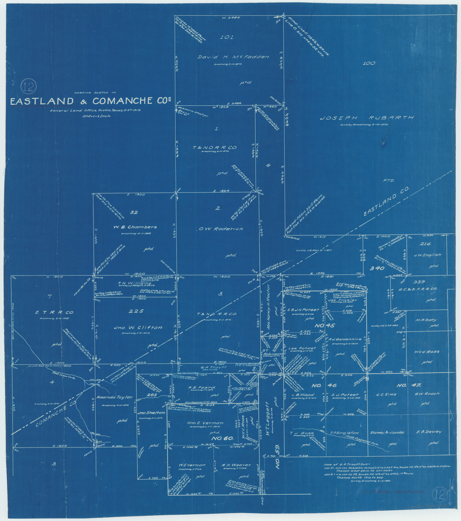 68793, Eastland County Working Sketch 12, General Map Collection