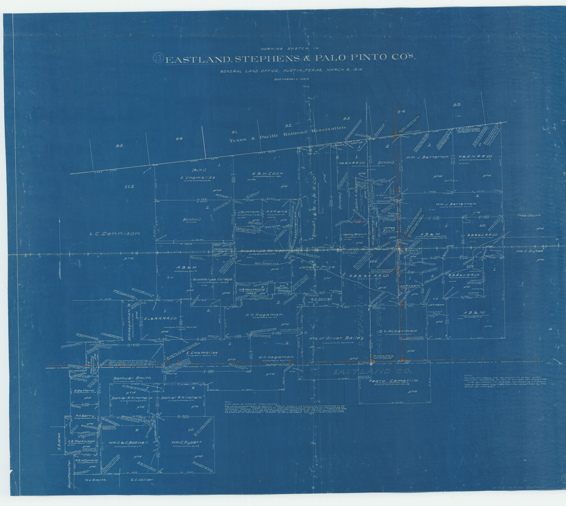 68794, Eastland County Working Sketch 13, General Map Collection