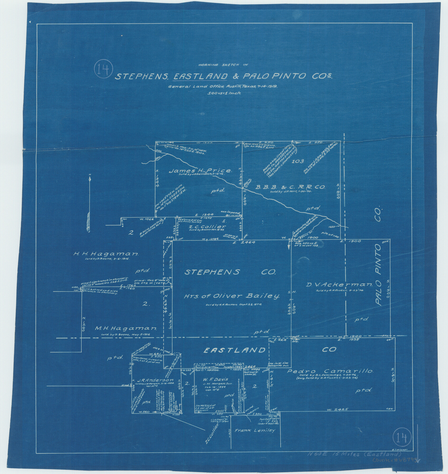 68795, Eastland County Working Sketch 14, General Map Collection