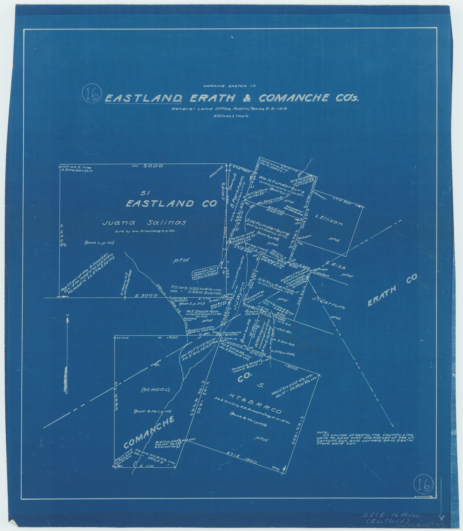 68797, Eastland County Working Sketch 16, General Map Collection