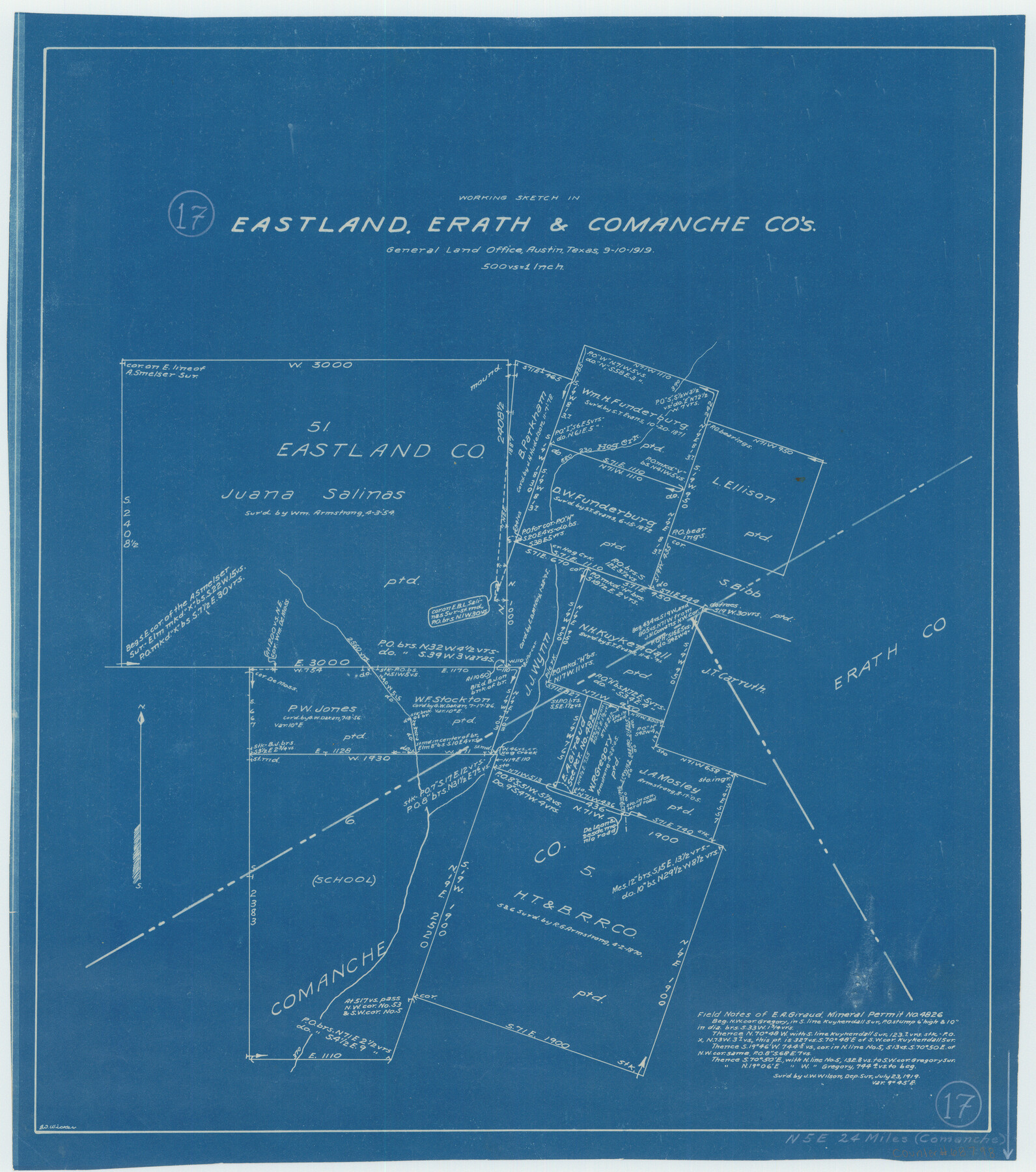 68798, Eastland County Working Sketch 17, General Map Collection