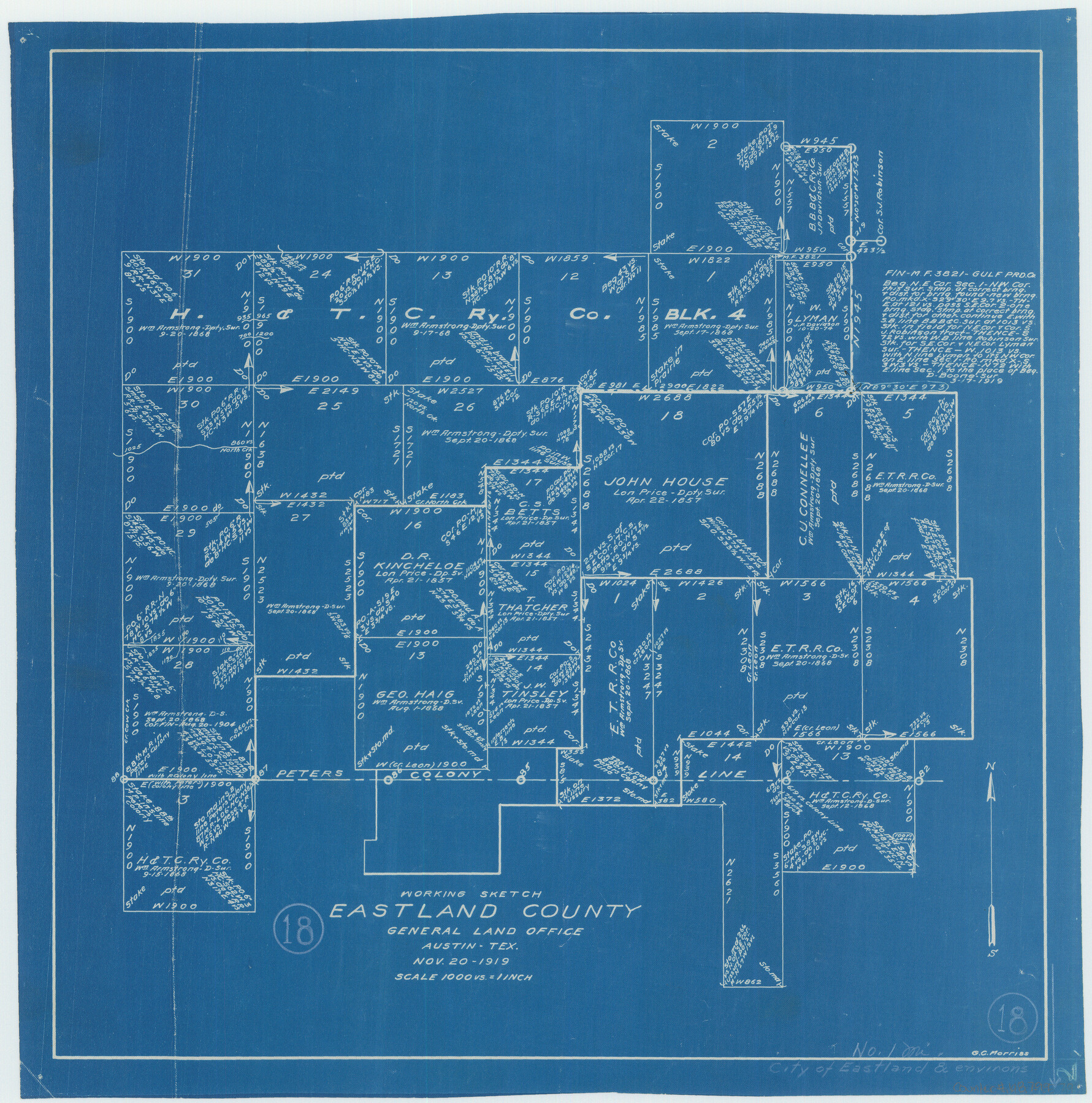 68799, Eastland County Working Sketch 18, General Map Collection