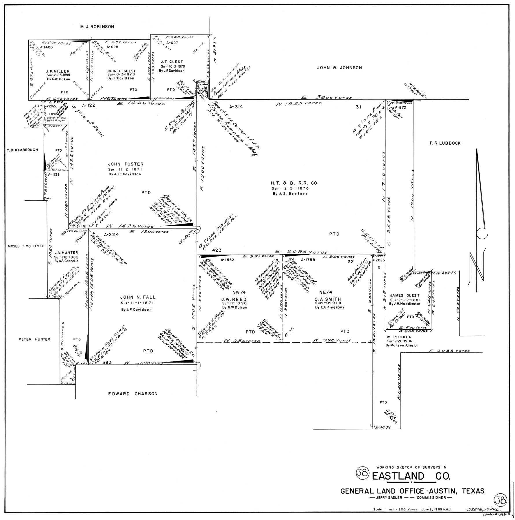 68819, Eastland County Working Sketch 38, General Map Collection