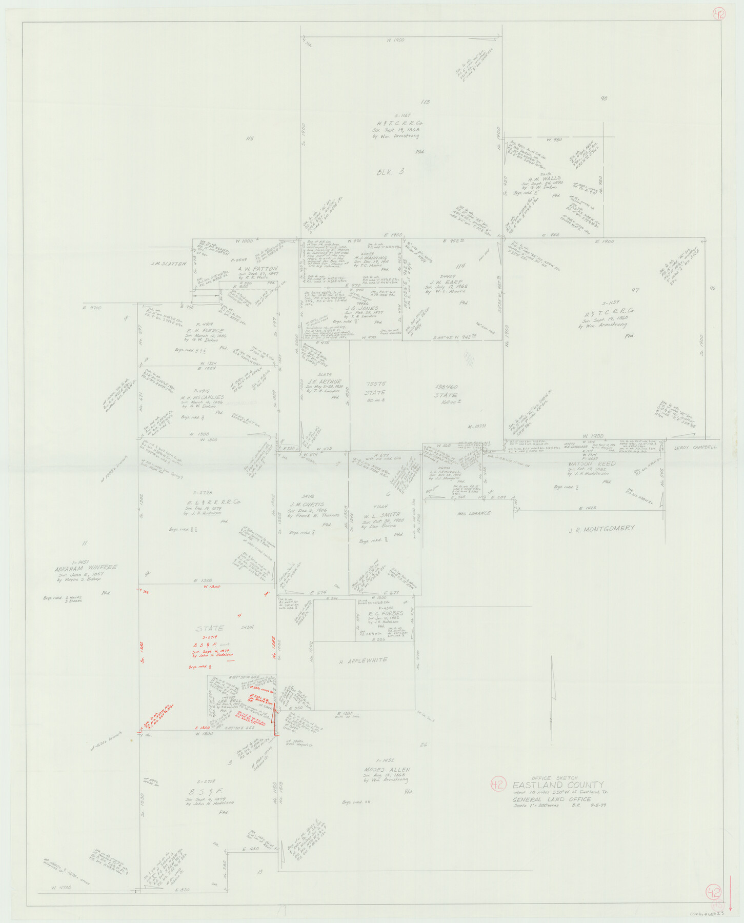 68823, Eastland County Working Sketch 42, General Map Collection
