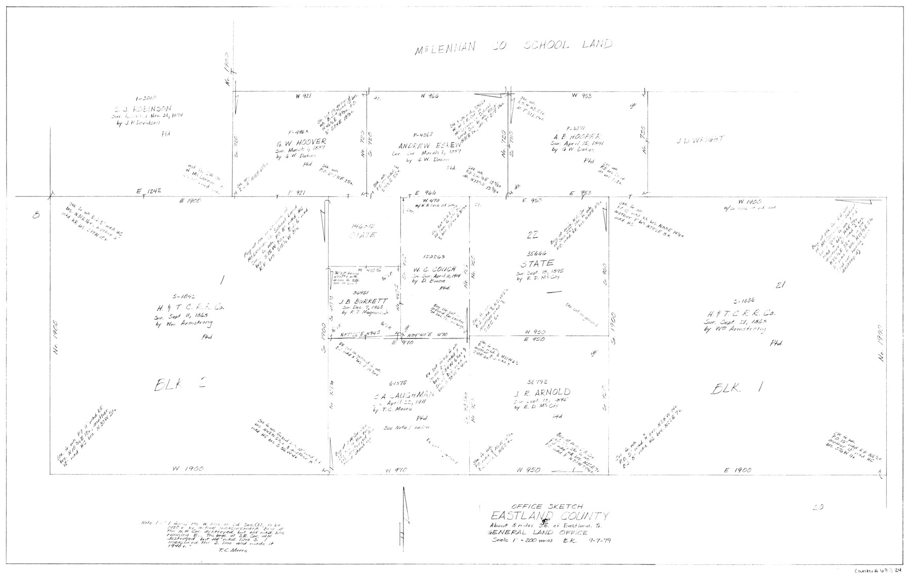 68824, Eastland County Working Sketch 43, General Map Collection