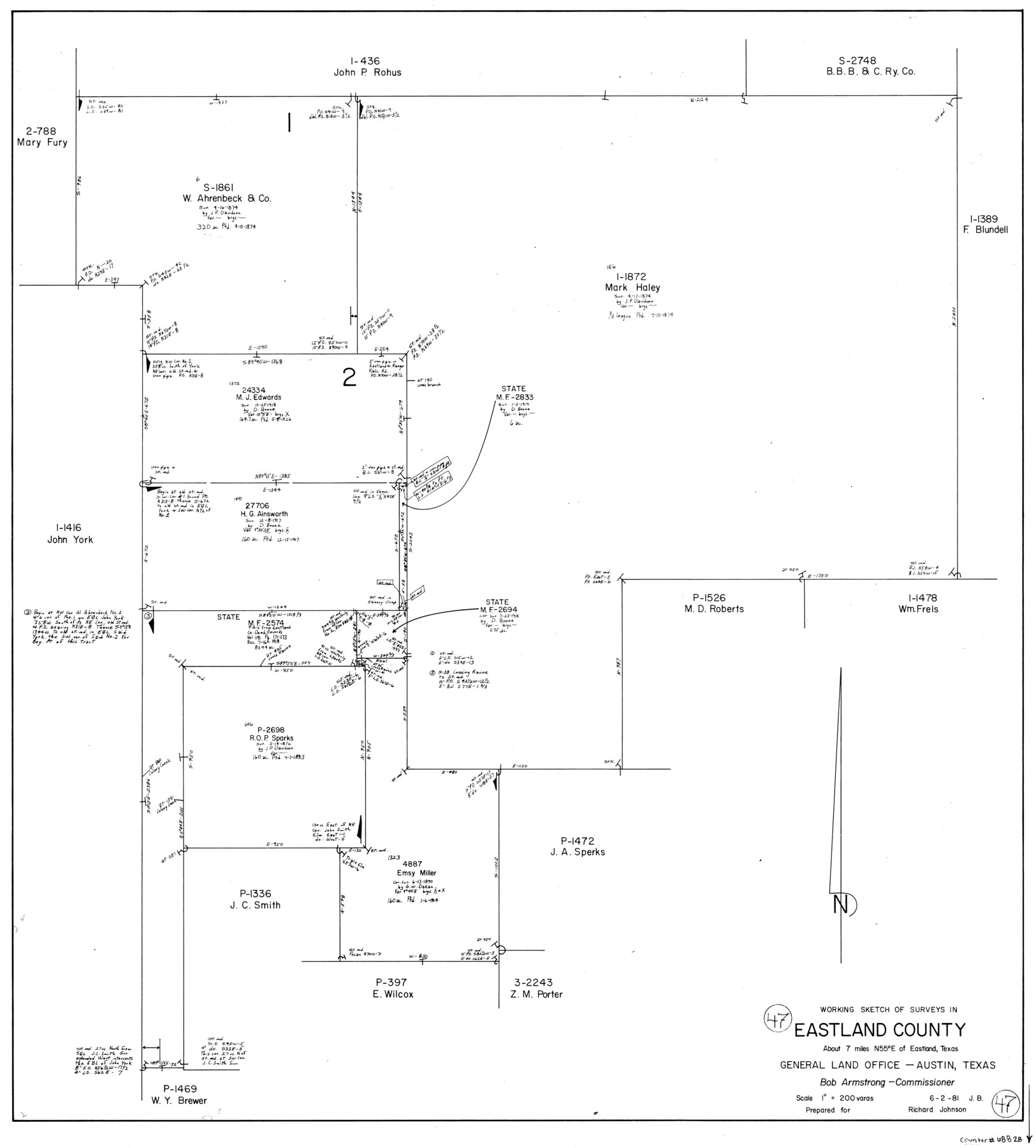 68828, Eastland County Working Sketch 47, General Map Collection