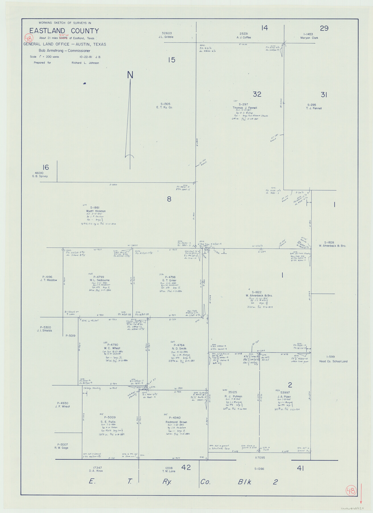 68829, Eastland County Working Sketch 48, General Map Collection