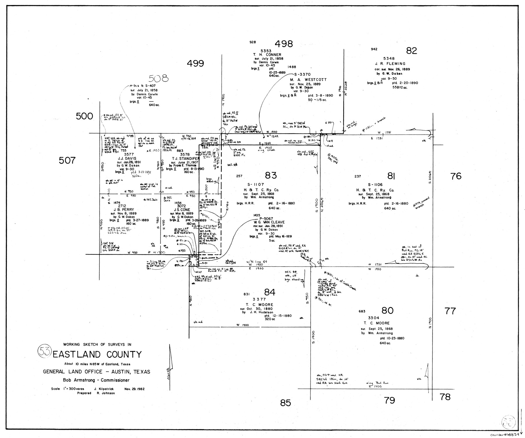 68834, Eastland County Working Sketch 53, General Map Collection