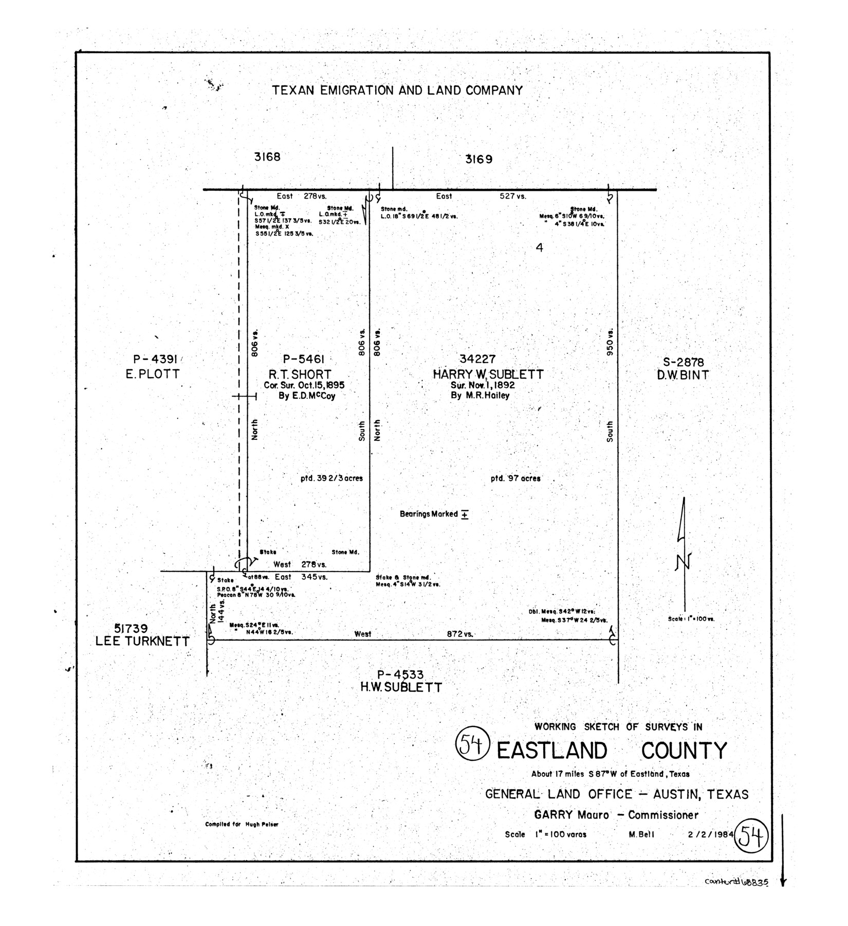 68835, Eastland County Working Sketch 54, General Map Collection