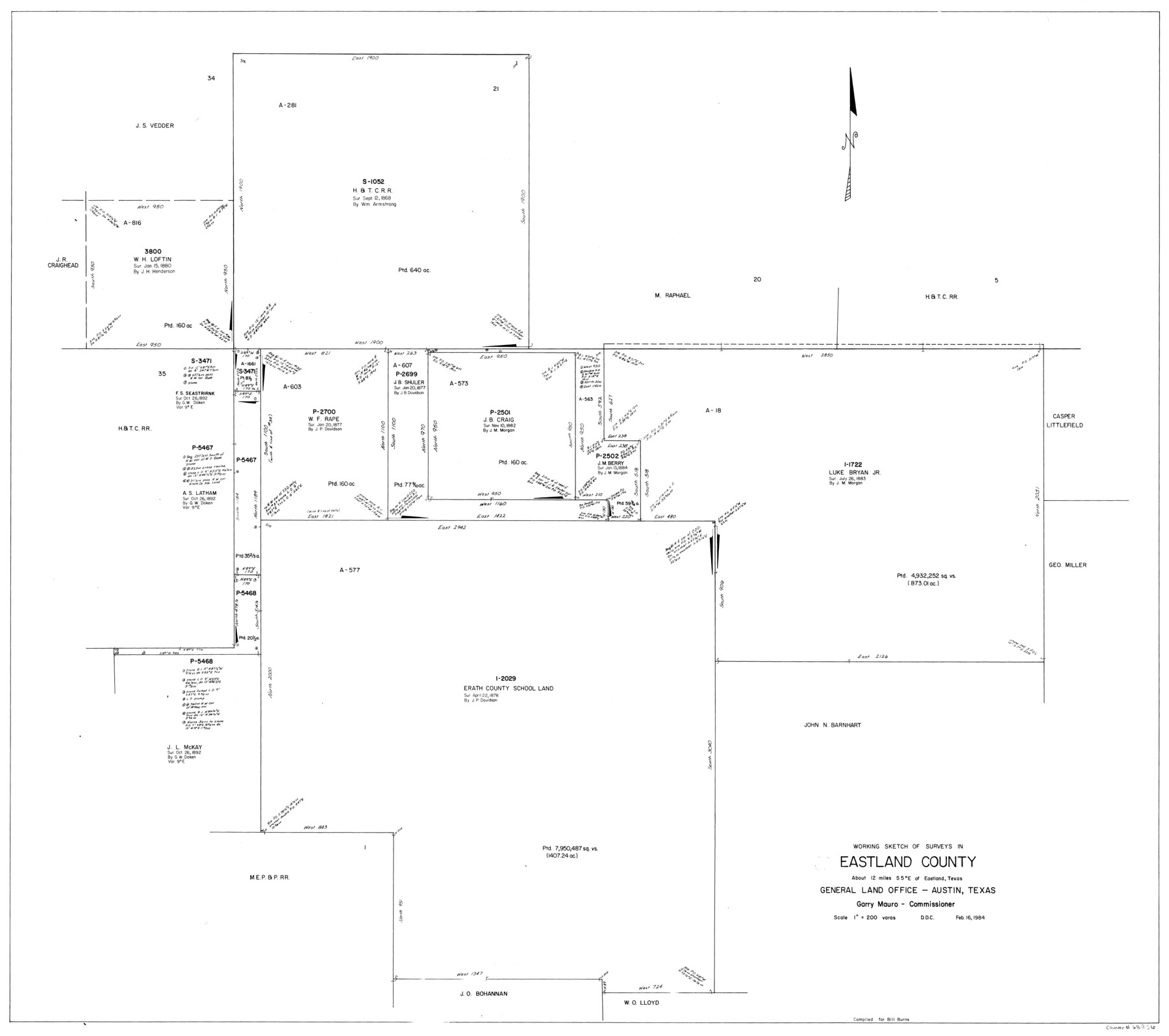 68836, Eastland County Working Sketch 55, General Map Collection