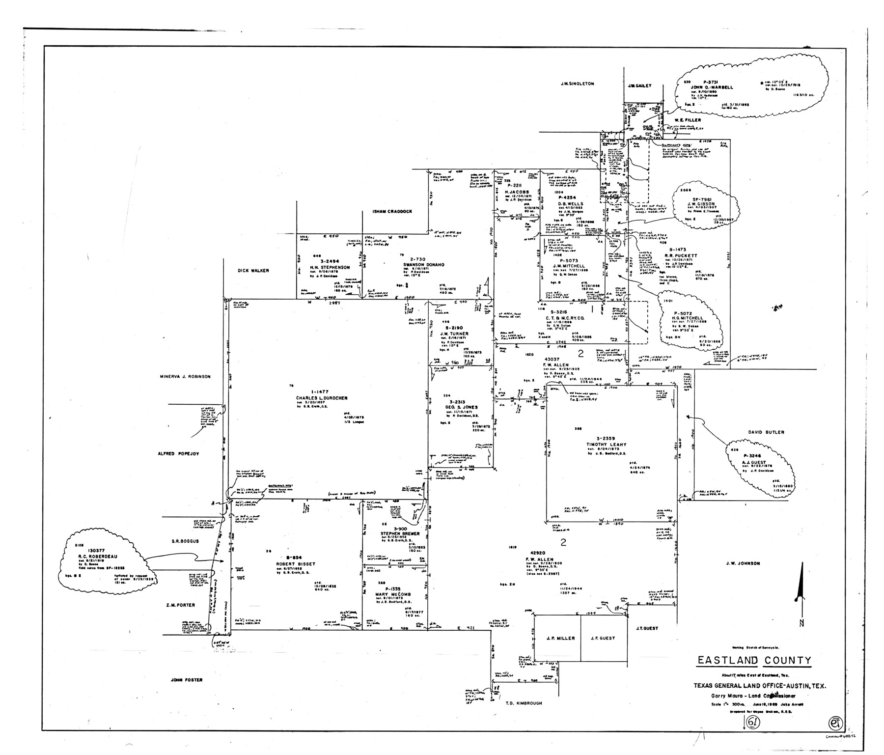 68842, Eastland County Working Sketch 61, General Map Collection