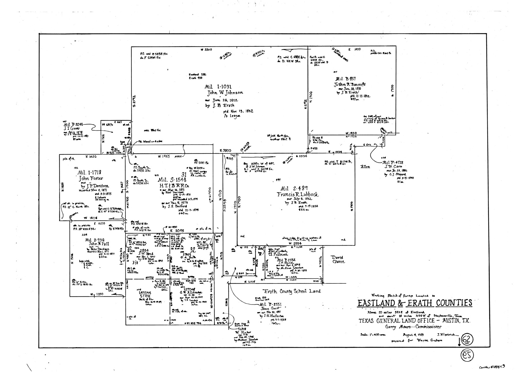 68843, Eastland County Working Sketch 62, General Map Collection