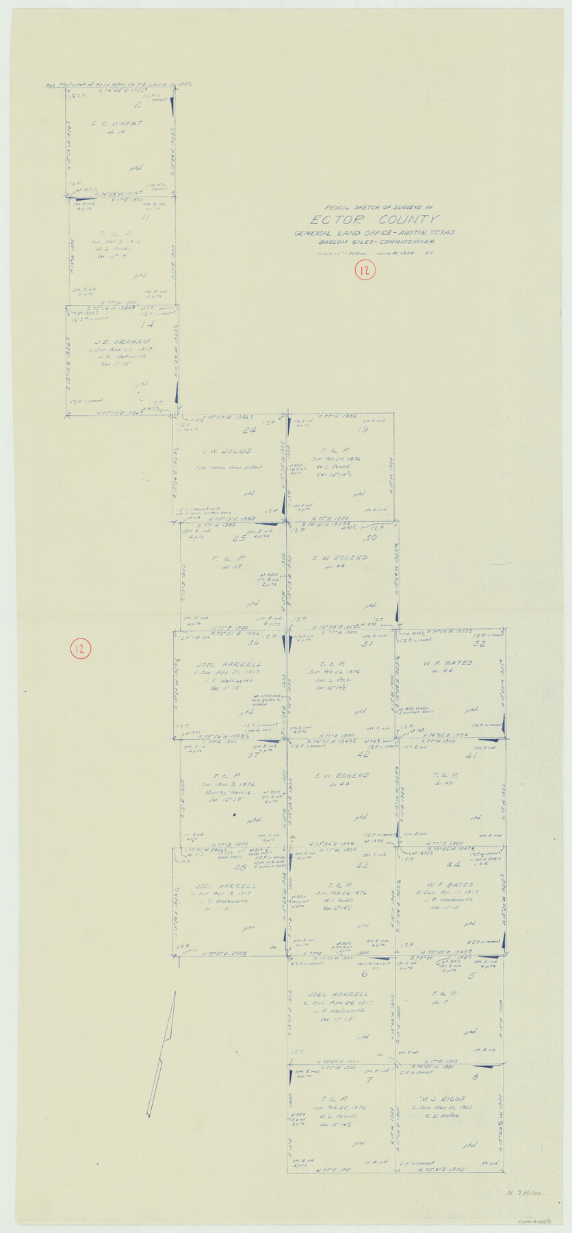 68855, Ector County Working Sketch 12, General Map Collection