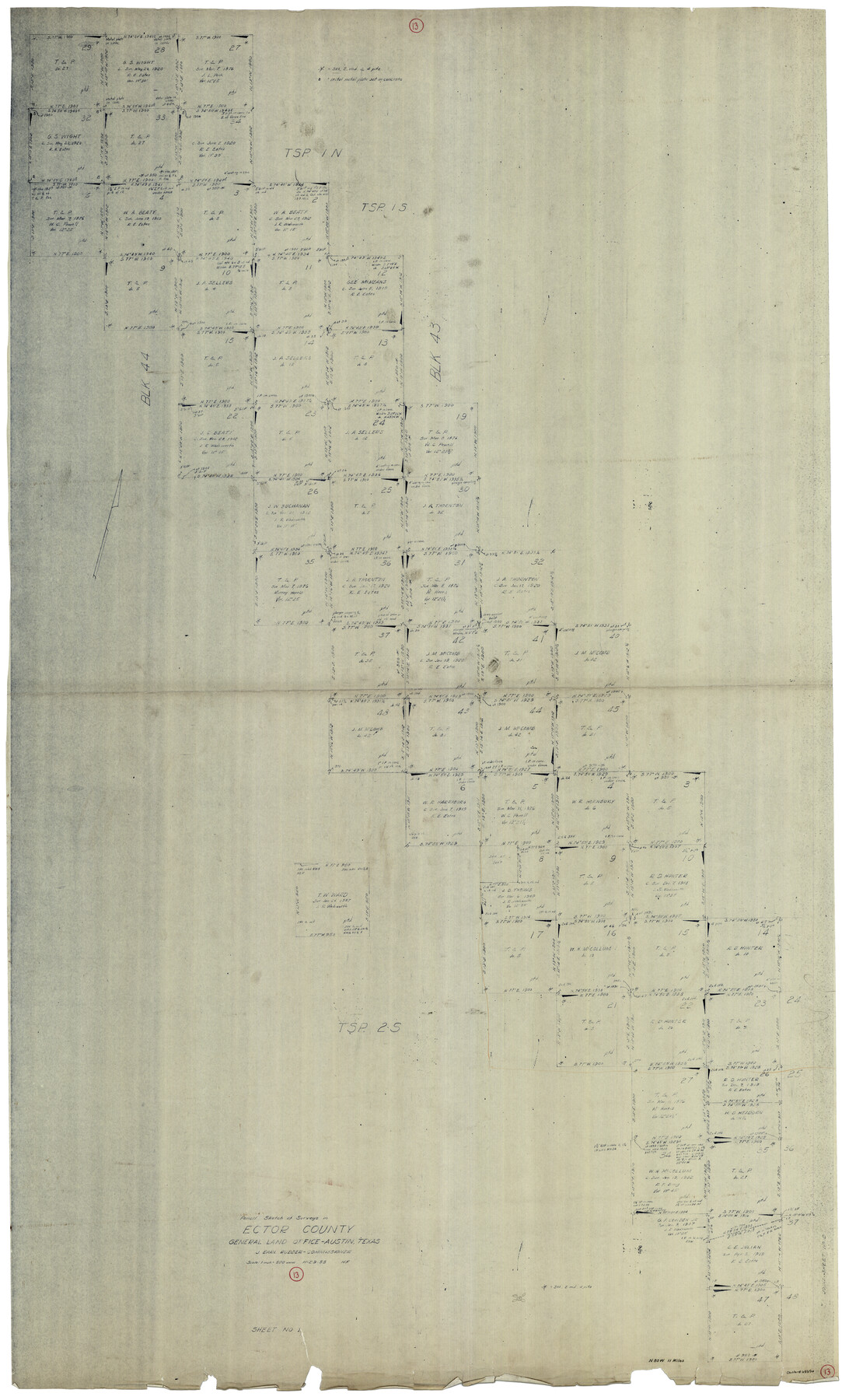 68856, Ector County Working Sketch 13, General Map Collection
