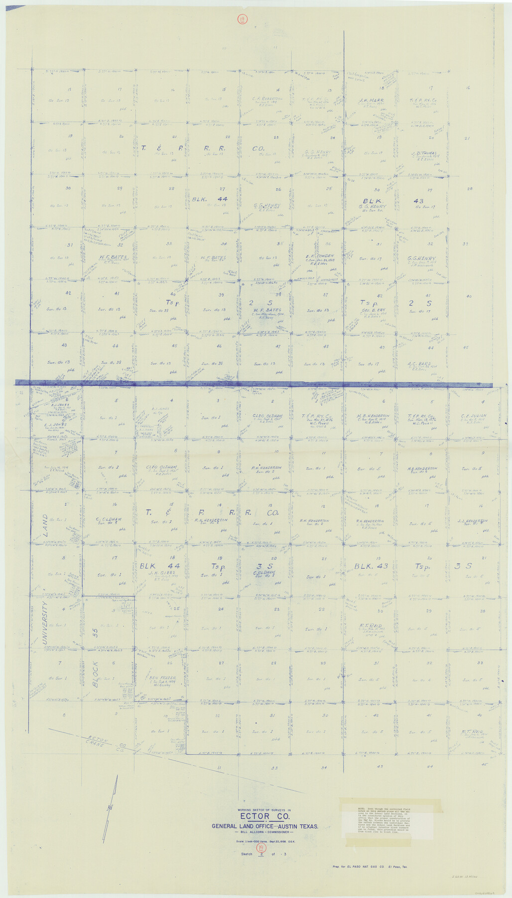 68862, Ector County Working Sketch 19, General Map Collection