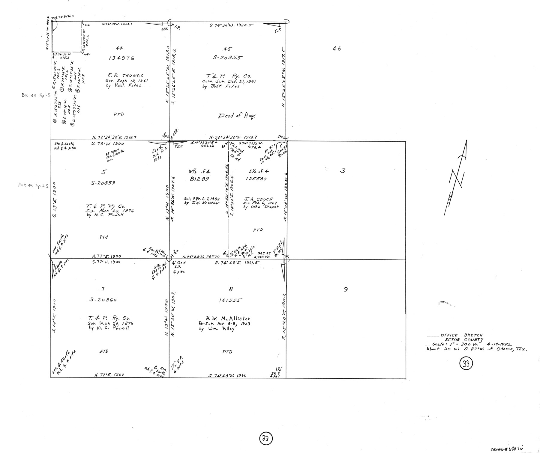 68876, Ector County Working Sketch 33, General Map Collection