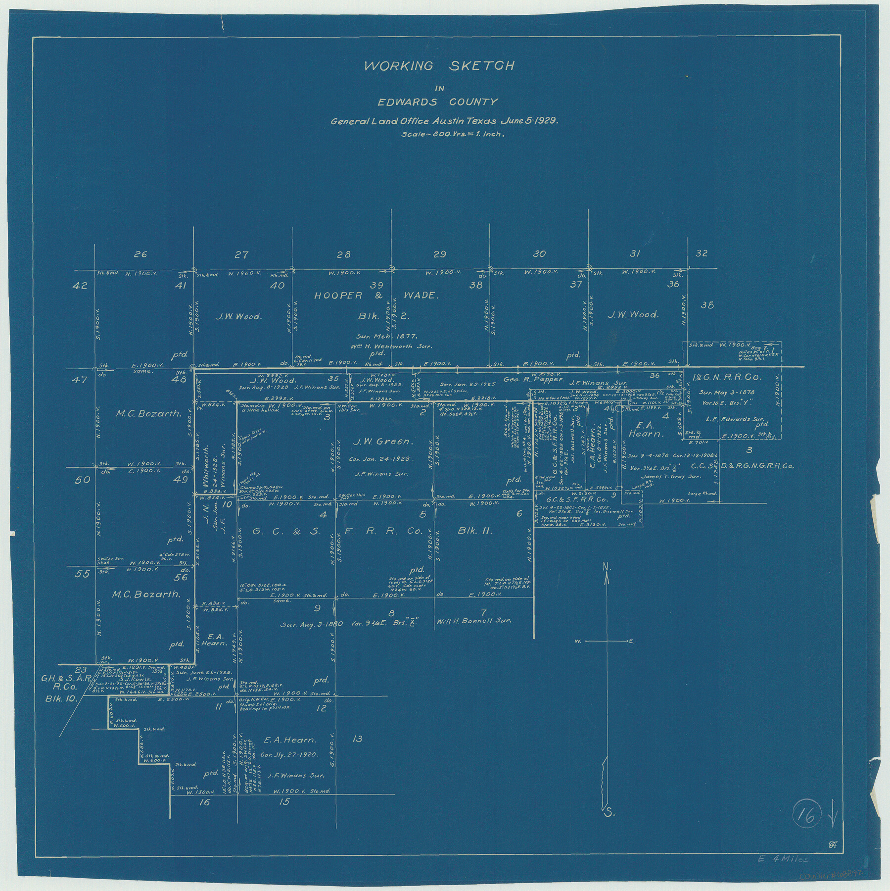 68892, Edwards County Working Sketch 16, General Map Collection