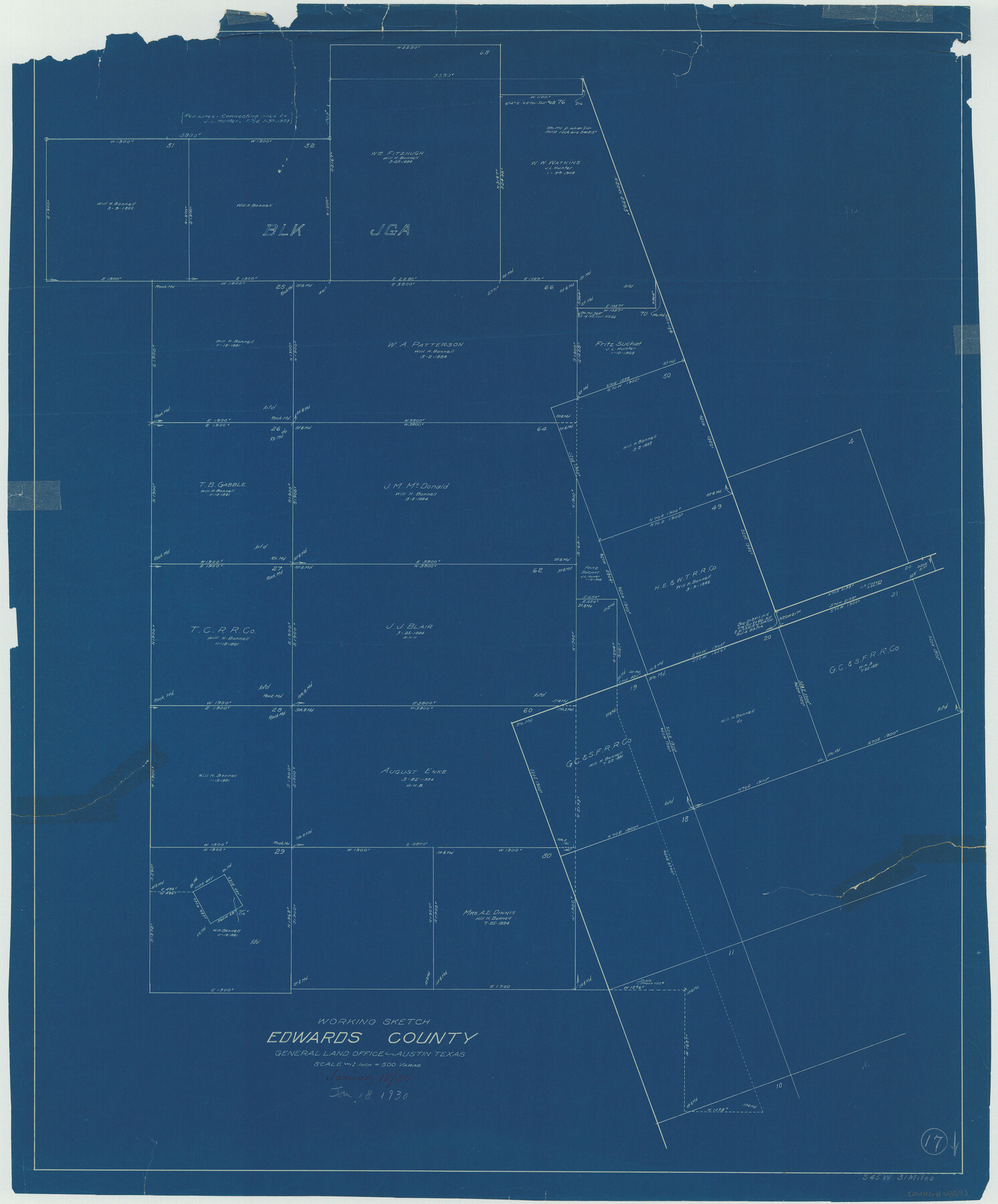 68893, Edwards County Working Sketch 17, General Map Collection