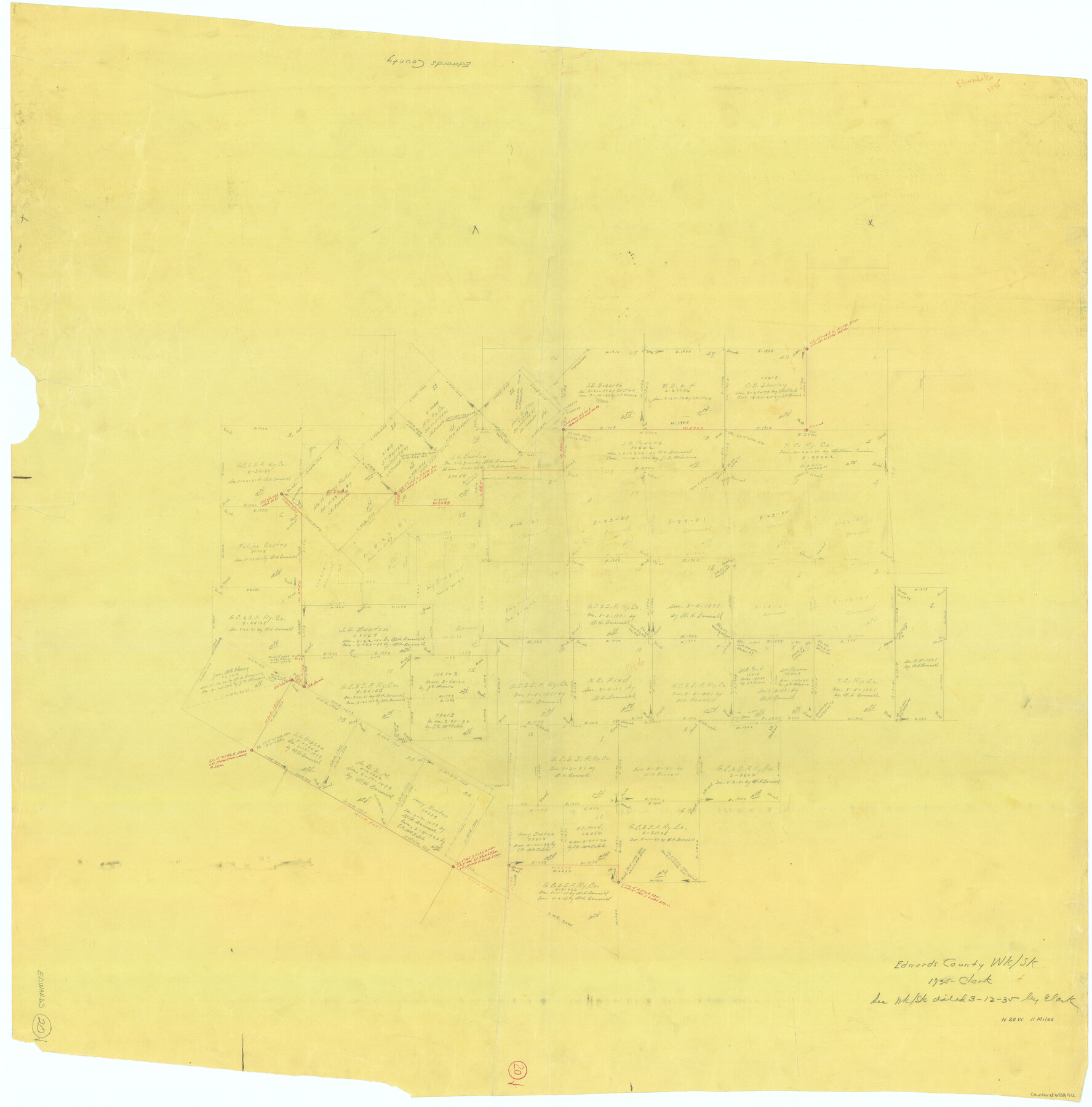 68896, Edwards County Working Sketch 20, General Map Collection