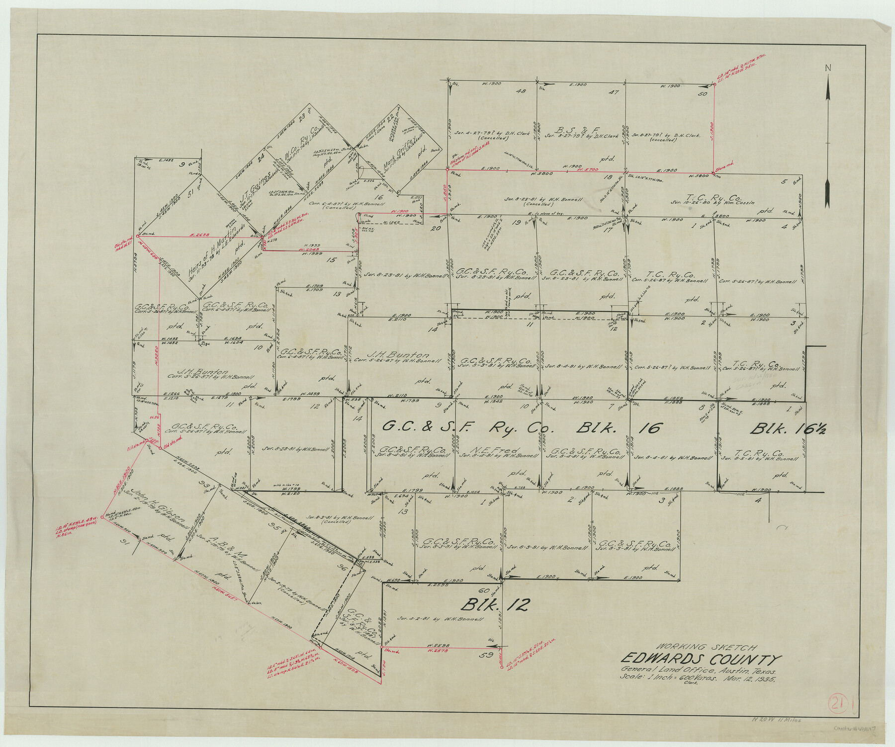 68897, Edwards County Working Sketch 21, General Map Collection