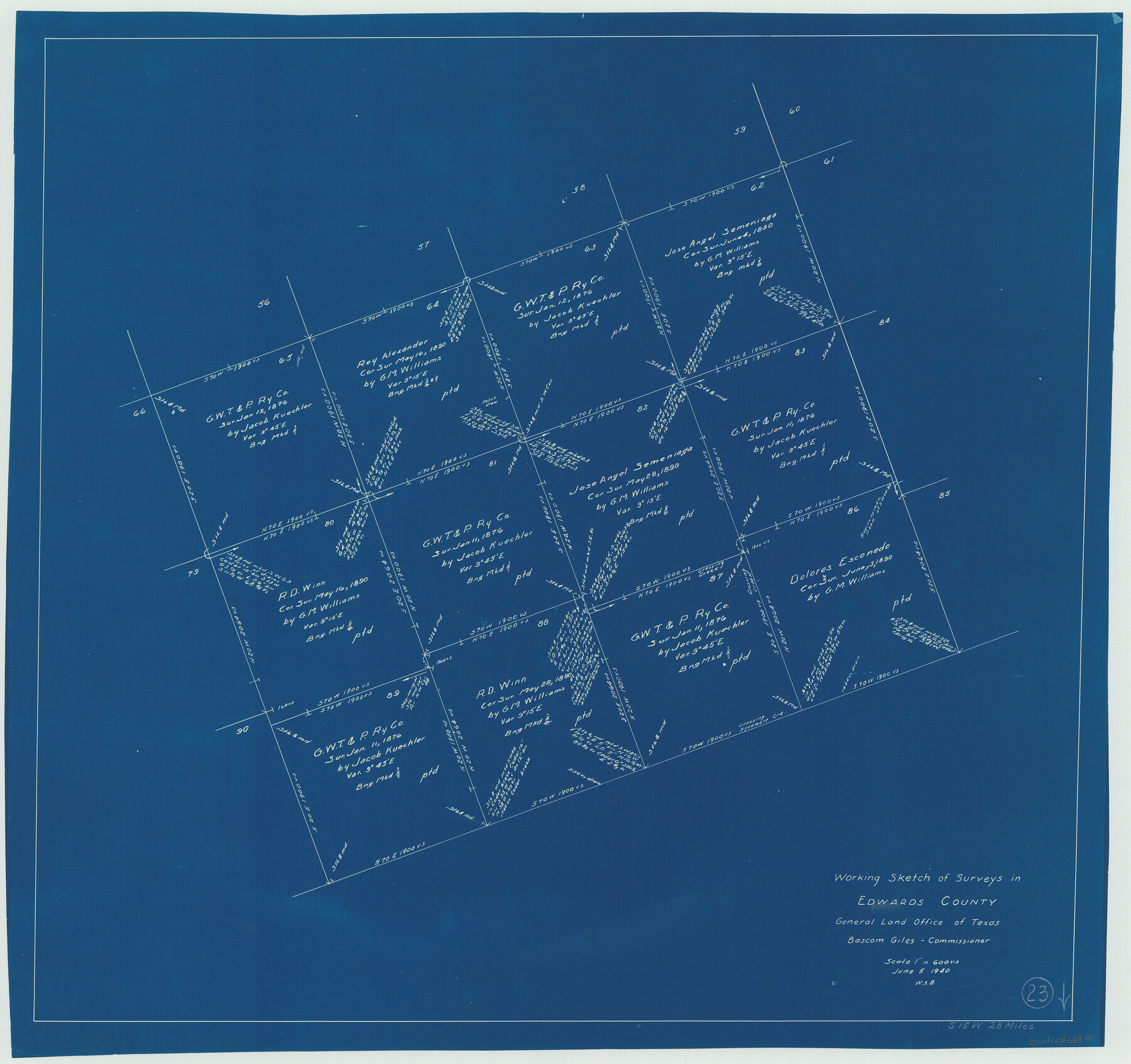 68899, Edwards County Working Sketch 23, General Map Collection