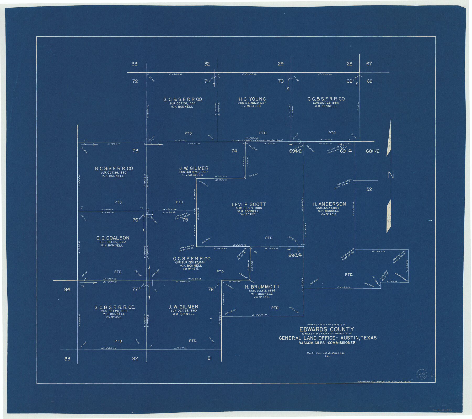 68915, Edwards County Working Sketch 39, General Map Collection