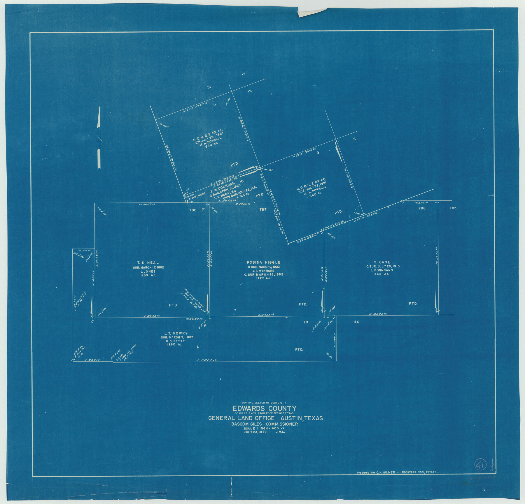 68917, Edwards County Working Sketch 41, General Map Collection