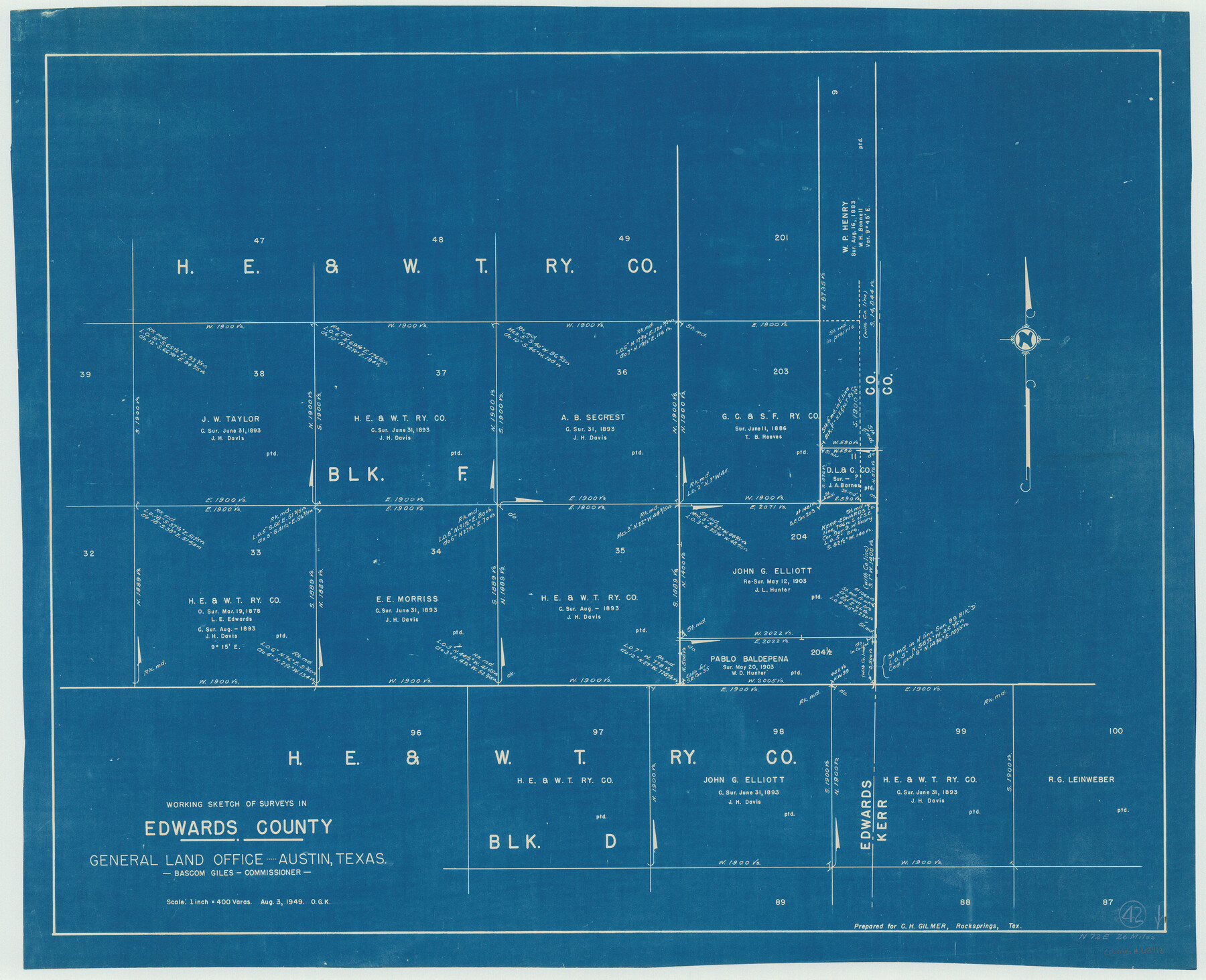 68918, Edwards County Working Sketch 42, General Map Collection