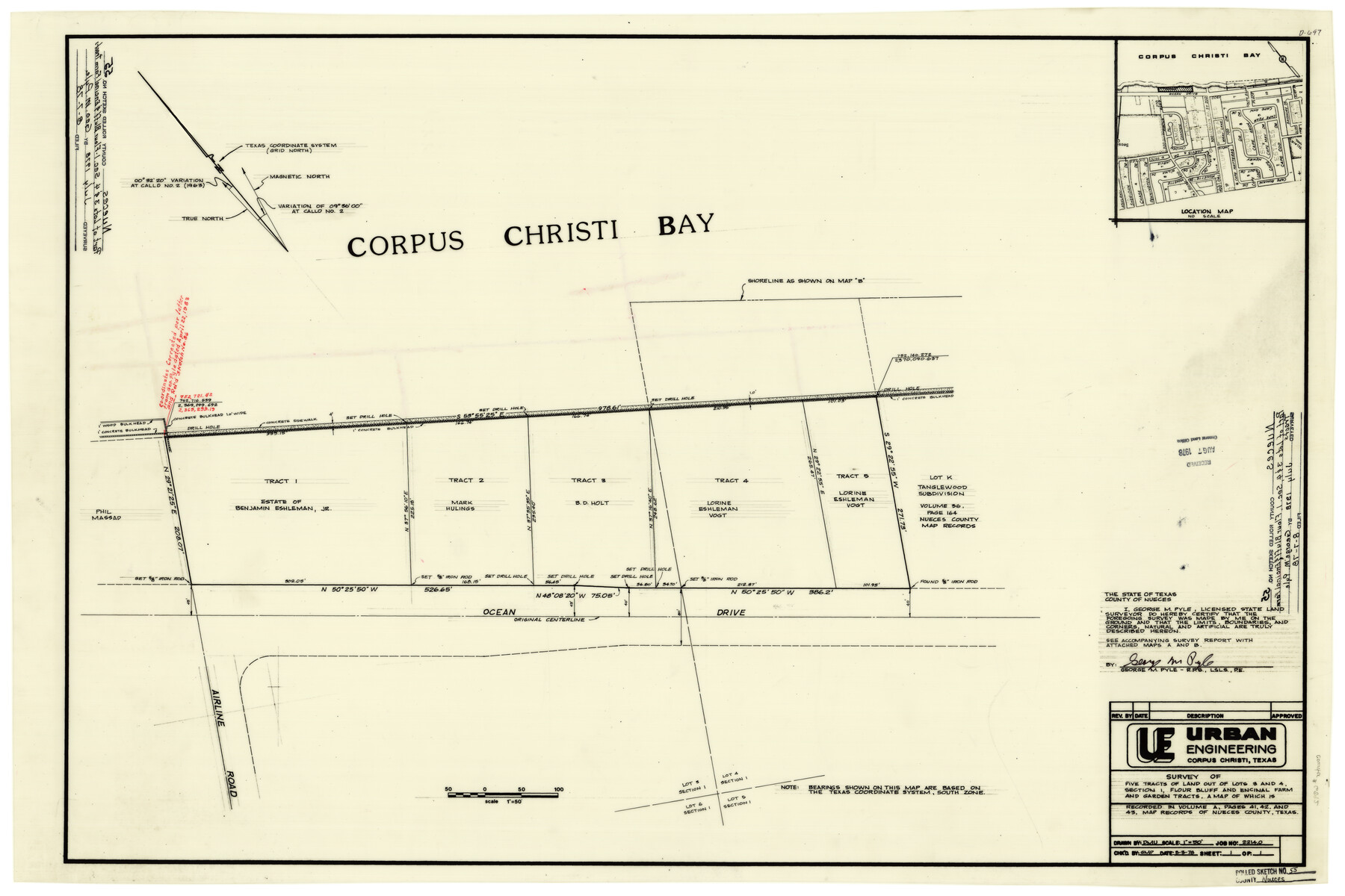 6892, Nueces County Rolled Sketch 55, General Map Collection
