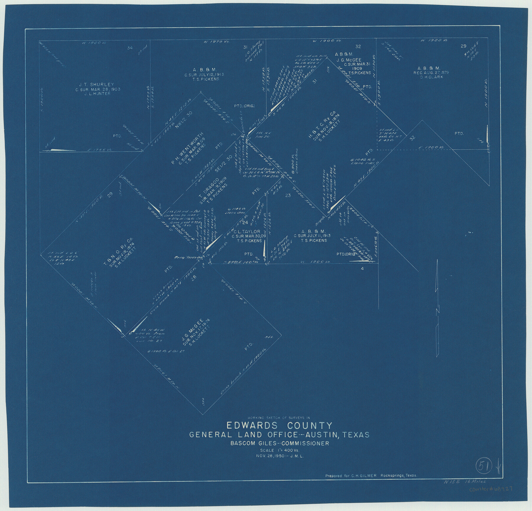 68927, Edwards County Working Sketch 51, General Map Collection