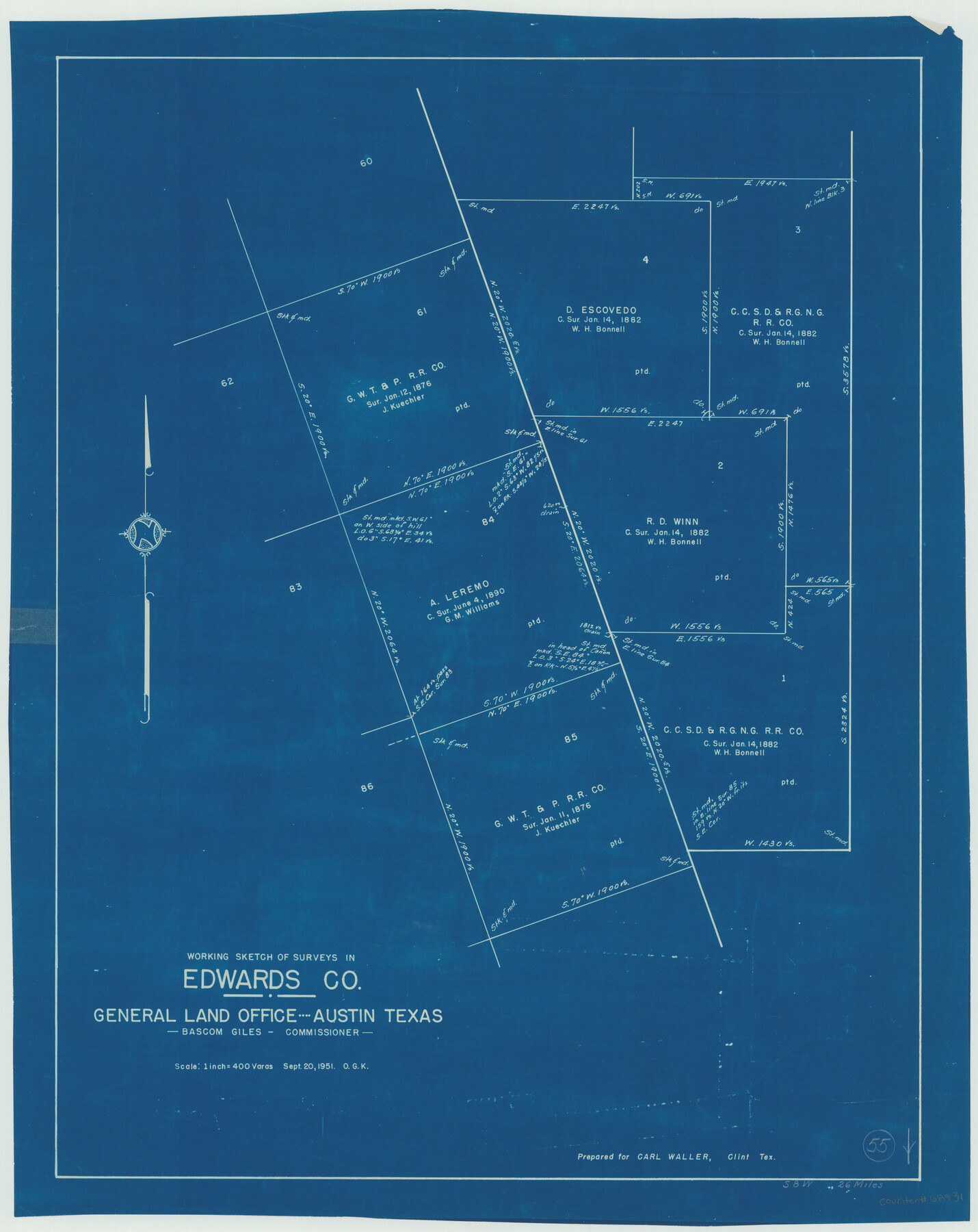 68931, Edwards County Working Sketch 55, General Map Collection