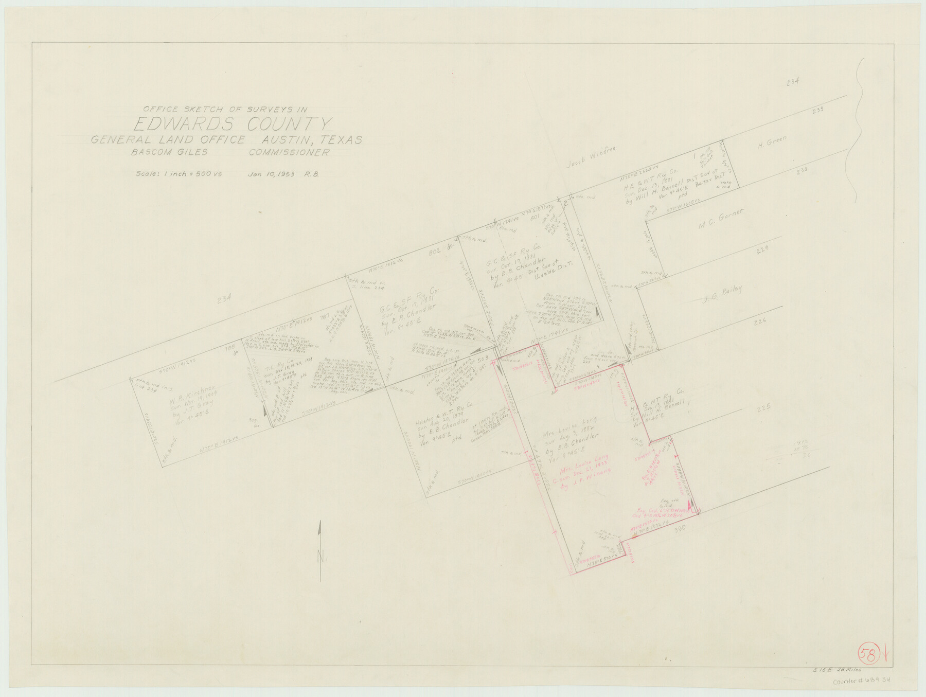 68934, Edwards County Working Sketch 58, General Map Collection