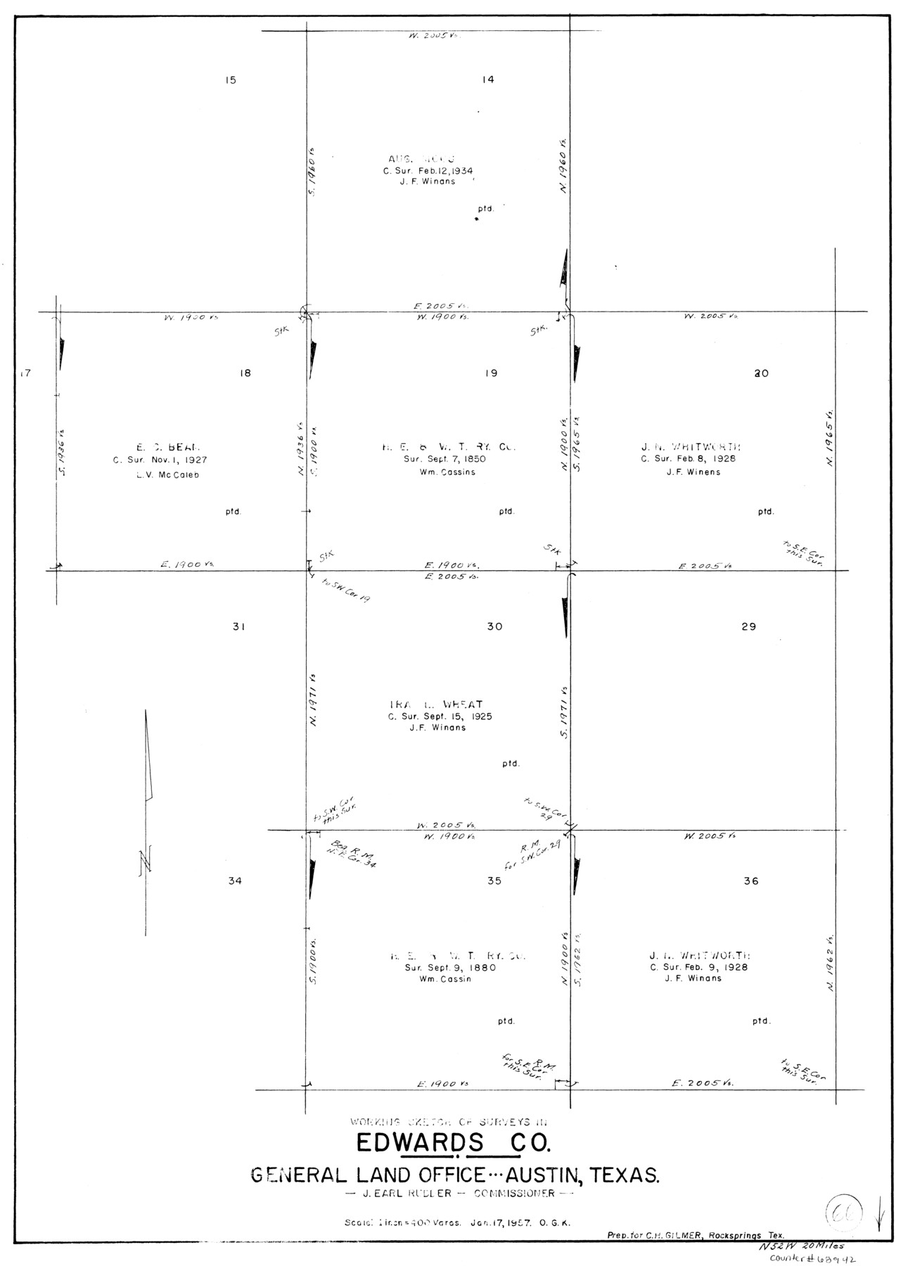 68942, Edwards County Working Sketch 66, General Map Collection