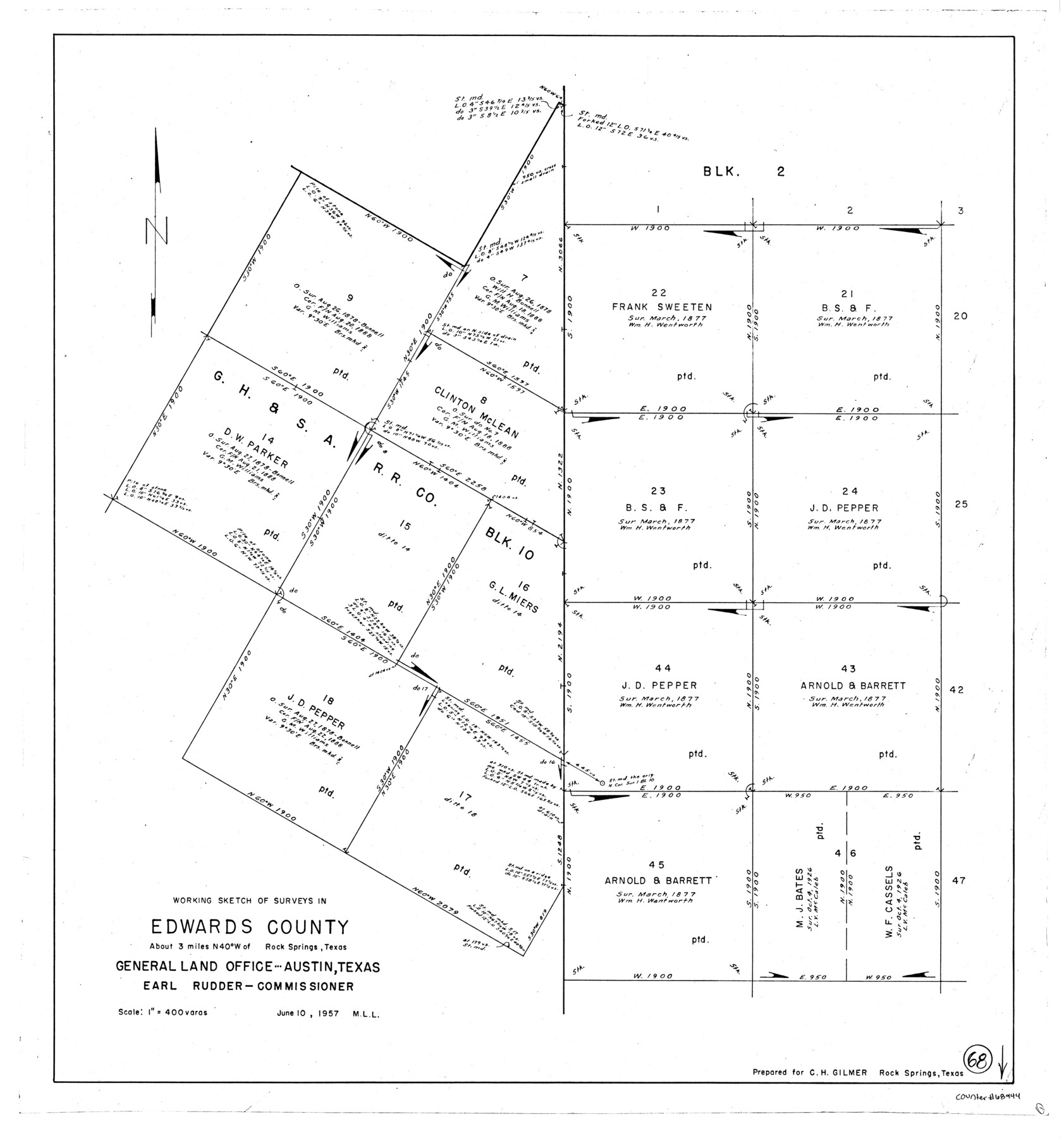 68944, Edwards County Working Sketch 68, General Map Collection