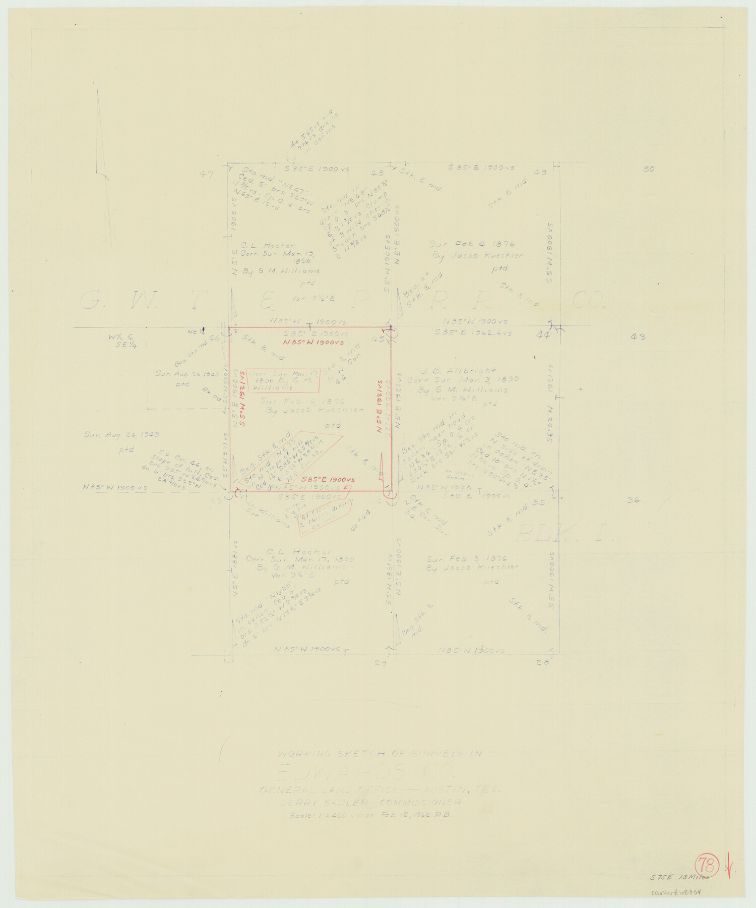 68954, Edwards County Working Sketch 78, General Map Collection
